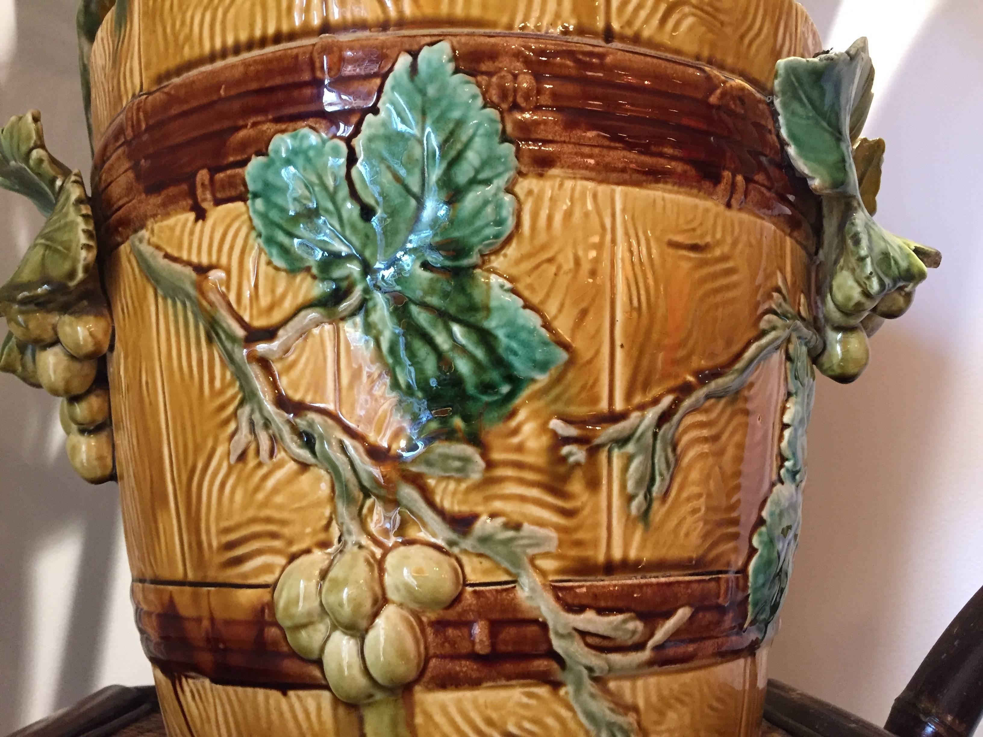 French 19th Century Planter with Vignes Decoration, Choisy-le-Roi For Sale