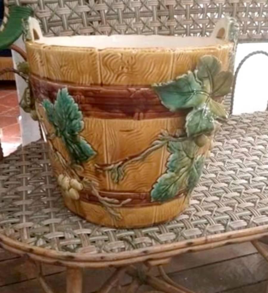 Late 19th Century 19th Century Planter with Vignes Decoration, Choisy-le-Roi For Sale