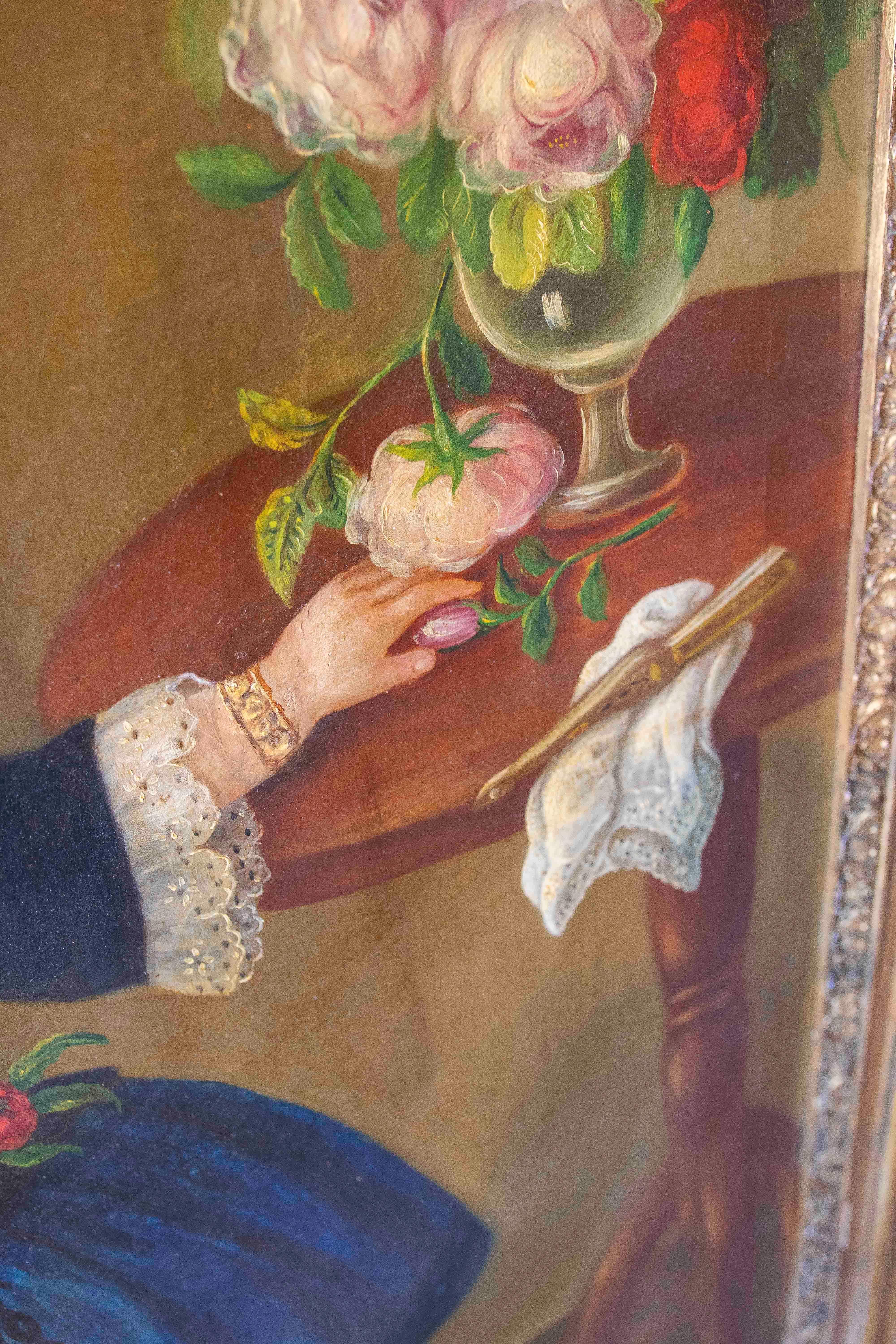 19th Century 19th Portrait of a Girl Painted in oil on Canvas, Framed For Sale