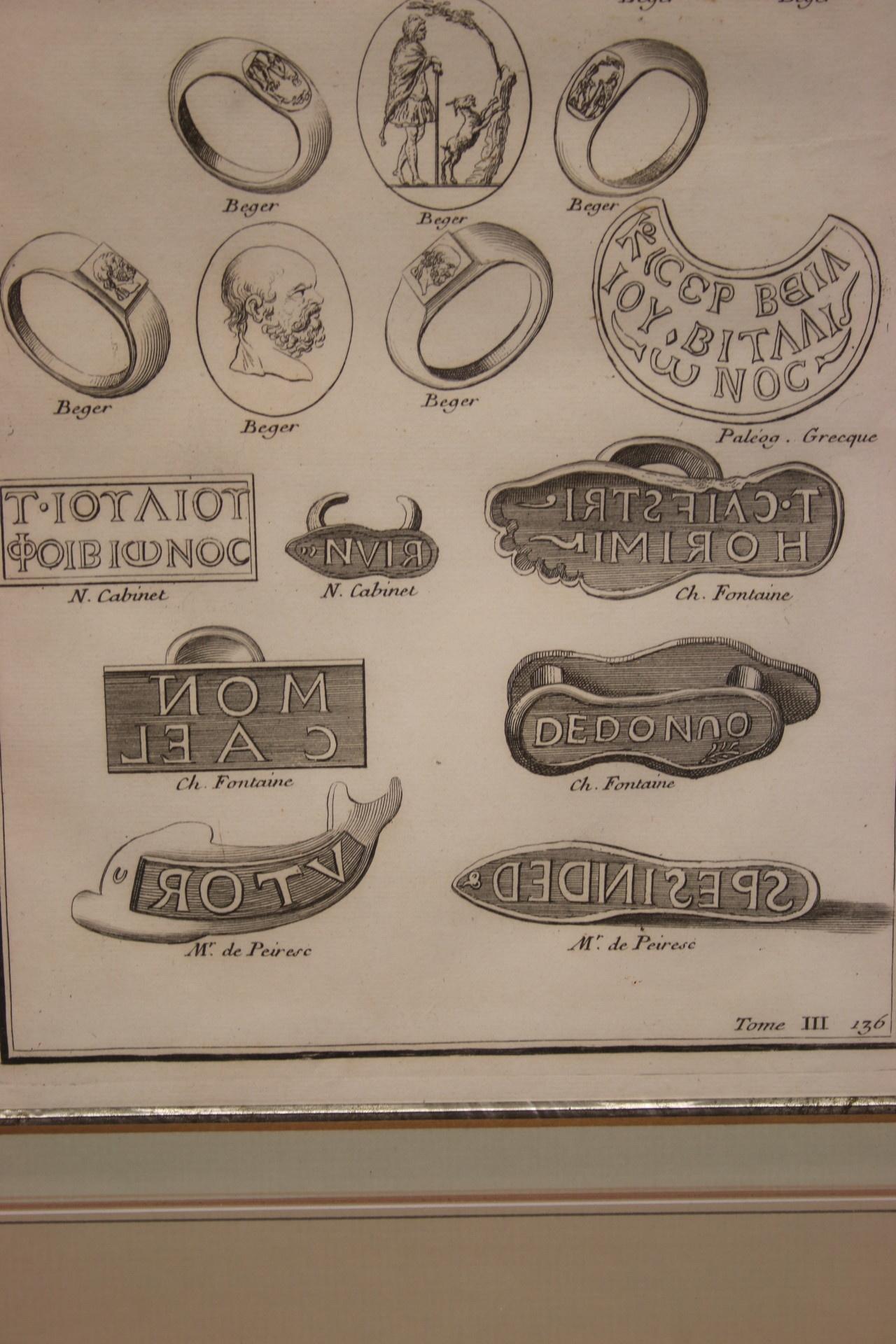 Mid-19th Century 19th Printing Stamp Rings from an Apprentice Book 2 For Sale