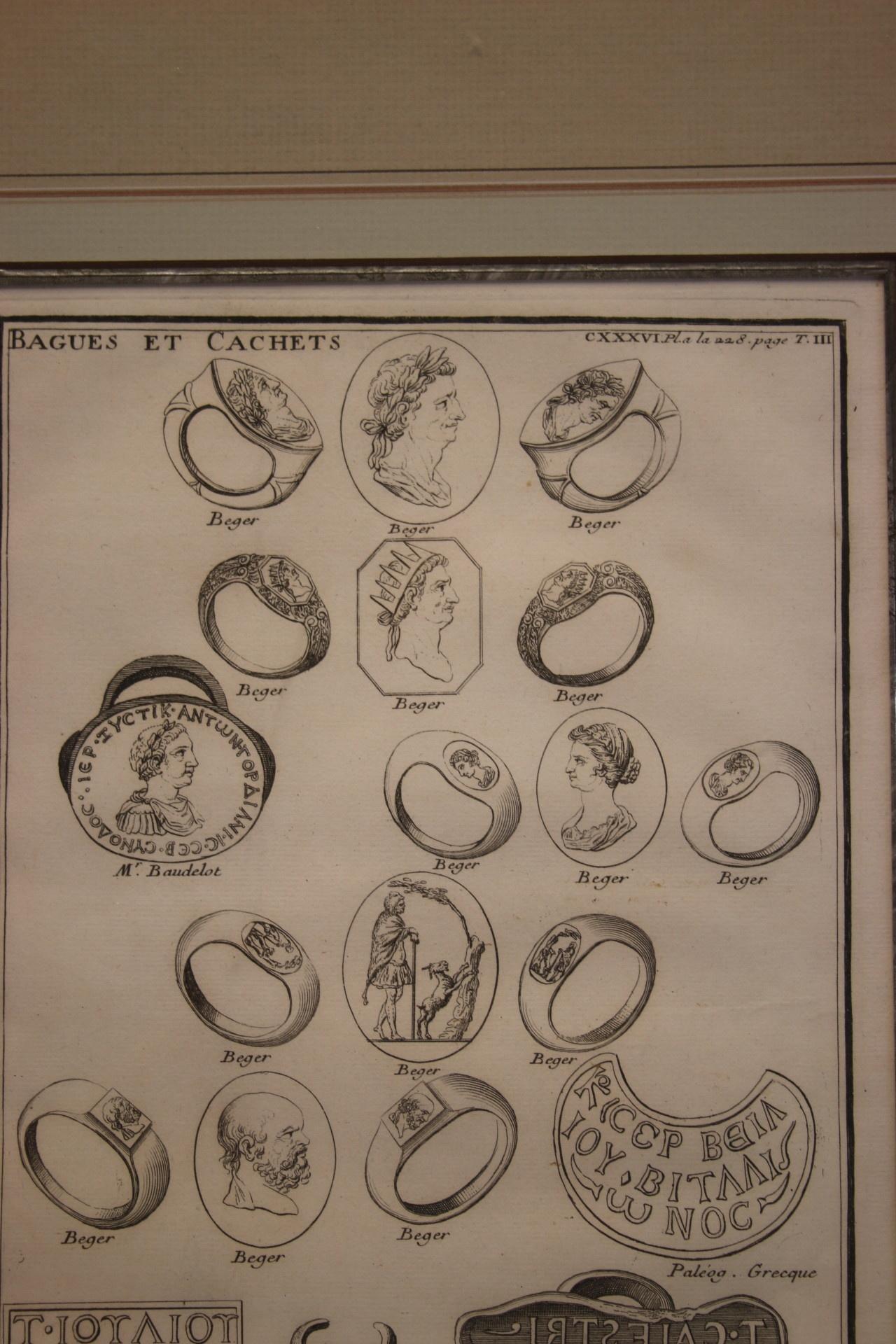 Druckgrafik-Stempelringe des 19. Jahrhunderts aus einem Lehrbuch 2 (Glas) im Angebot