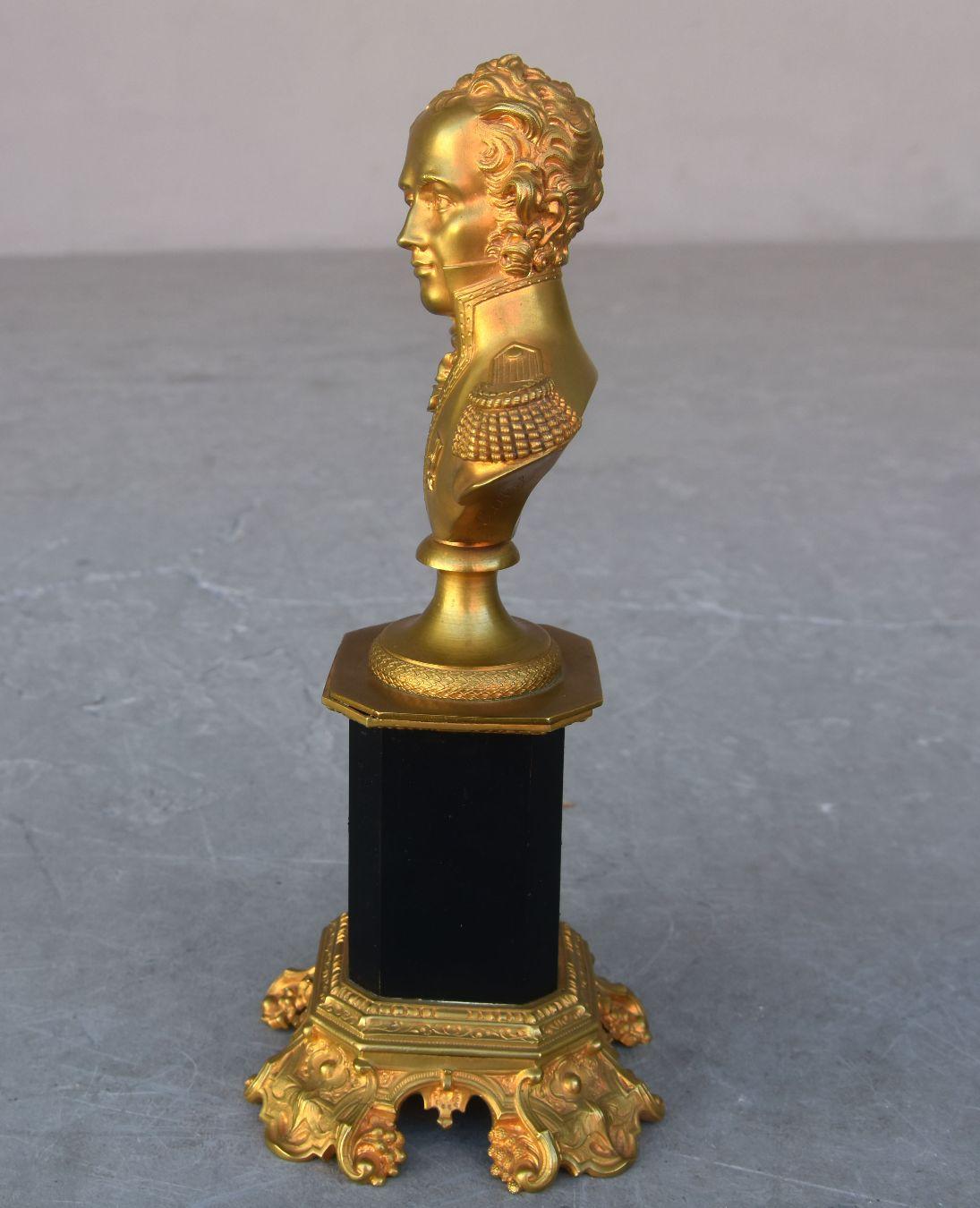 19th Rare Bust in Gilded Bronze The General M. Sébastien Foy Empire Period 1