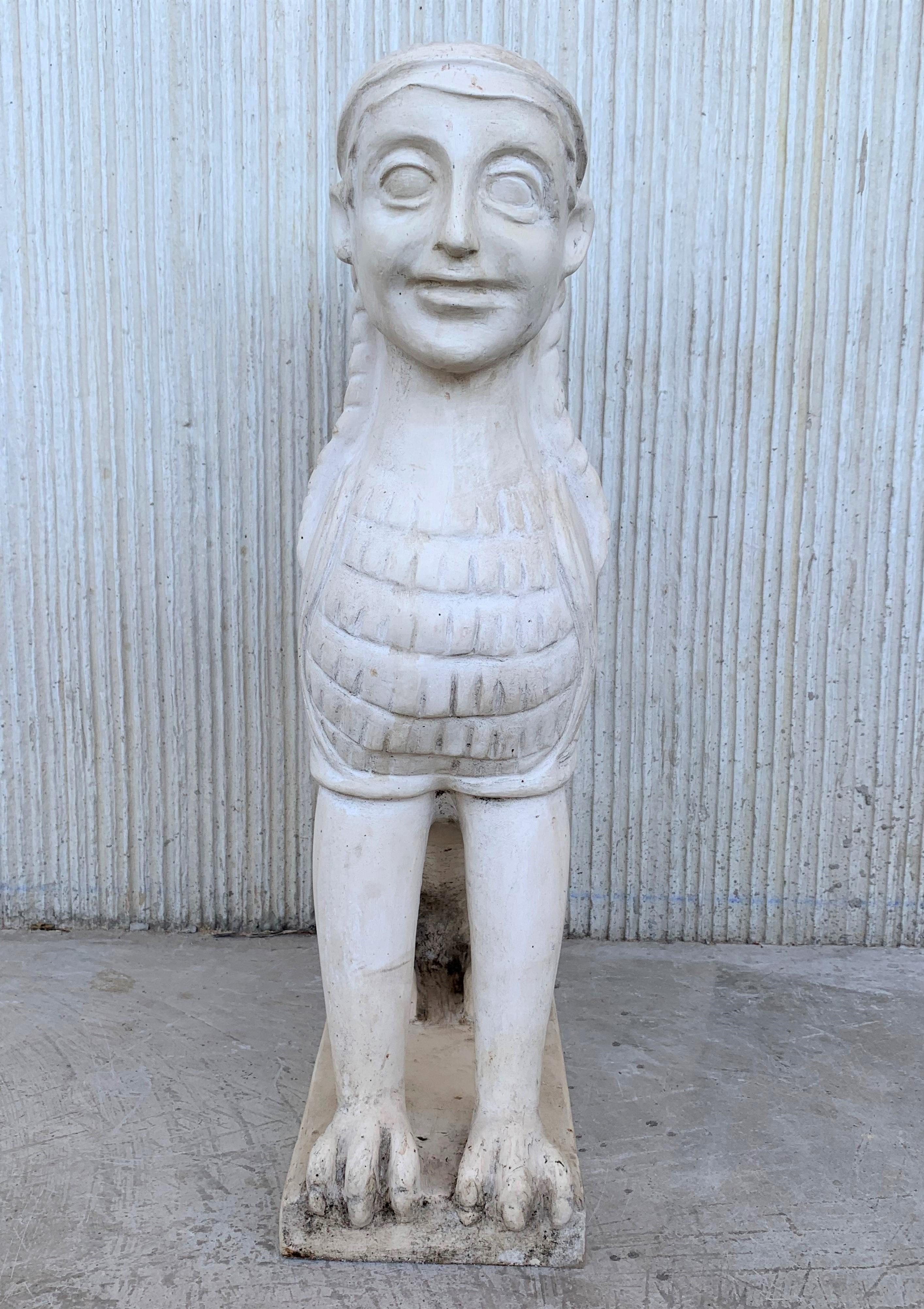 Italian 19th Century Rare Greco Roman Sphinx in Terracotta For Sale