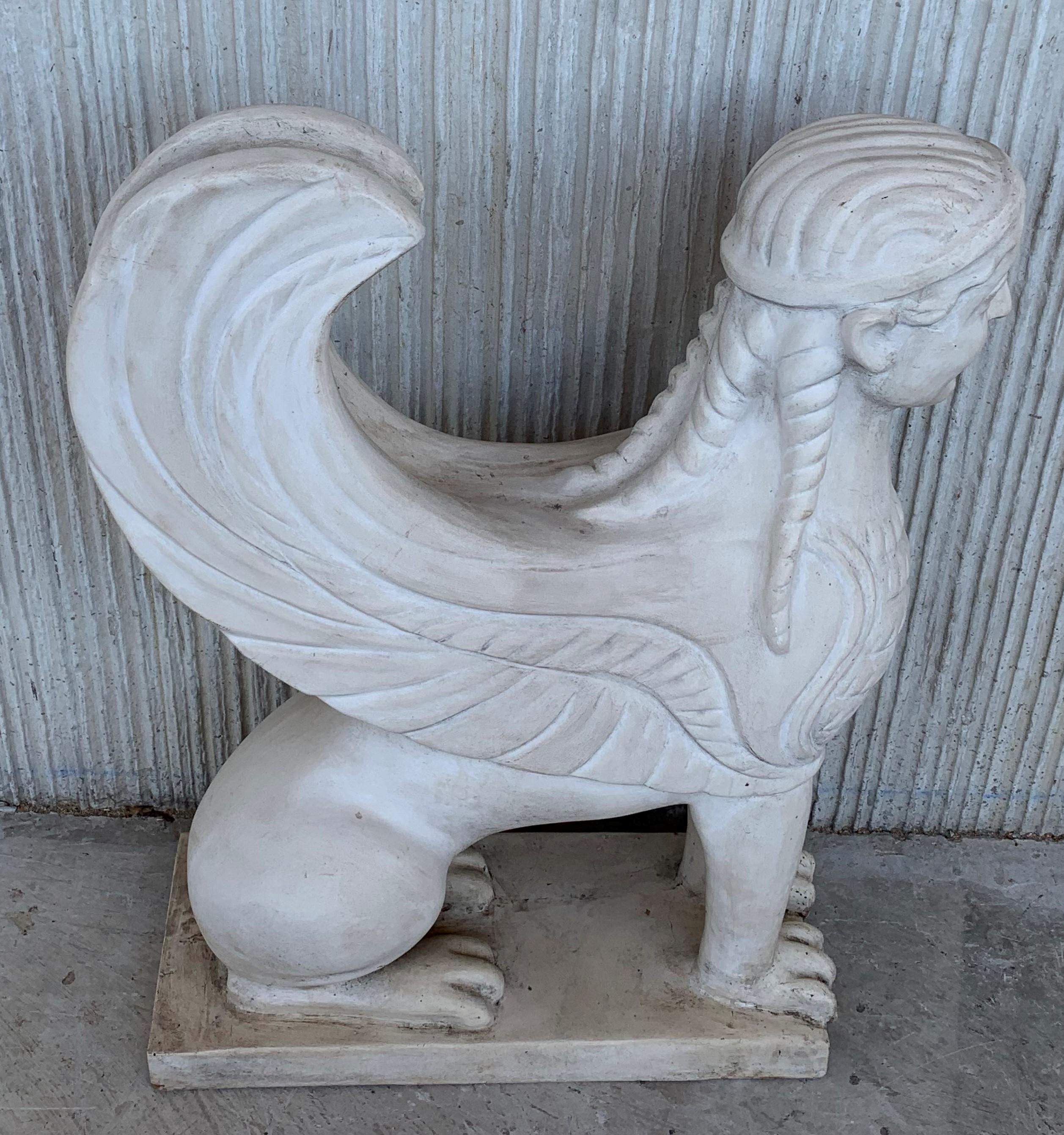 XIXe siècle Sphinx romain gréco-romain rare du 19ème siècle en terre cuite en vente