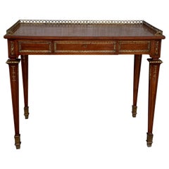 19th Rectangular Bouillotte Louis XVI Desk Table with Bronze Mounts 19th Rectangular Bouillotte Louis XVI Desk Table with Bronze Mounts