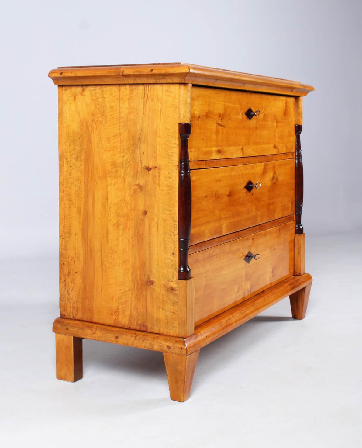 19th Scandinavian Biedermeier Chest of Drawers with Secretary Compartement 7