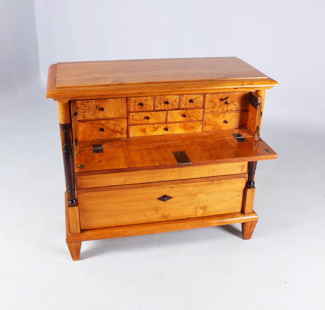 19th Century 19th Scandinavian Biedermeier Chest of Drawers with Secretary Compartement