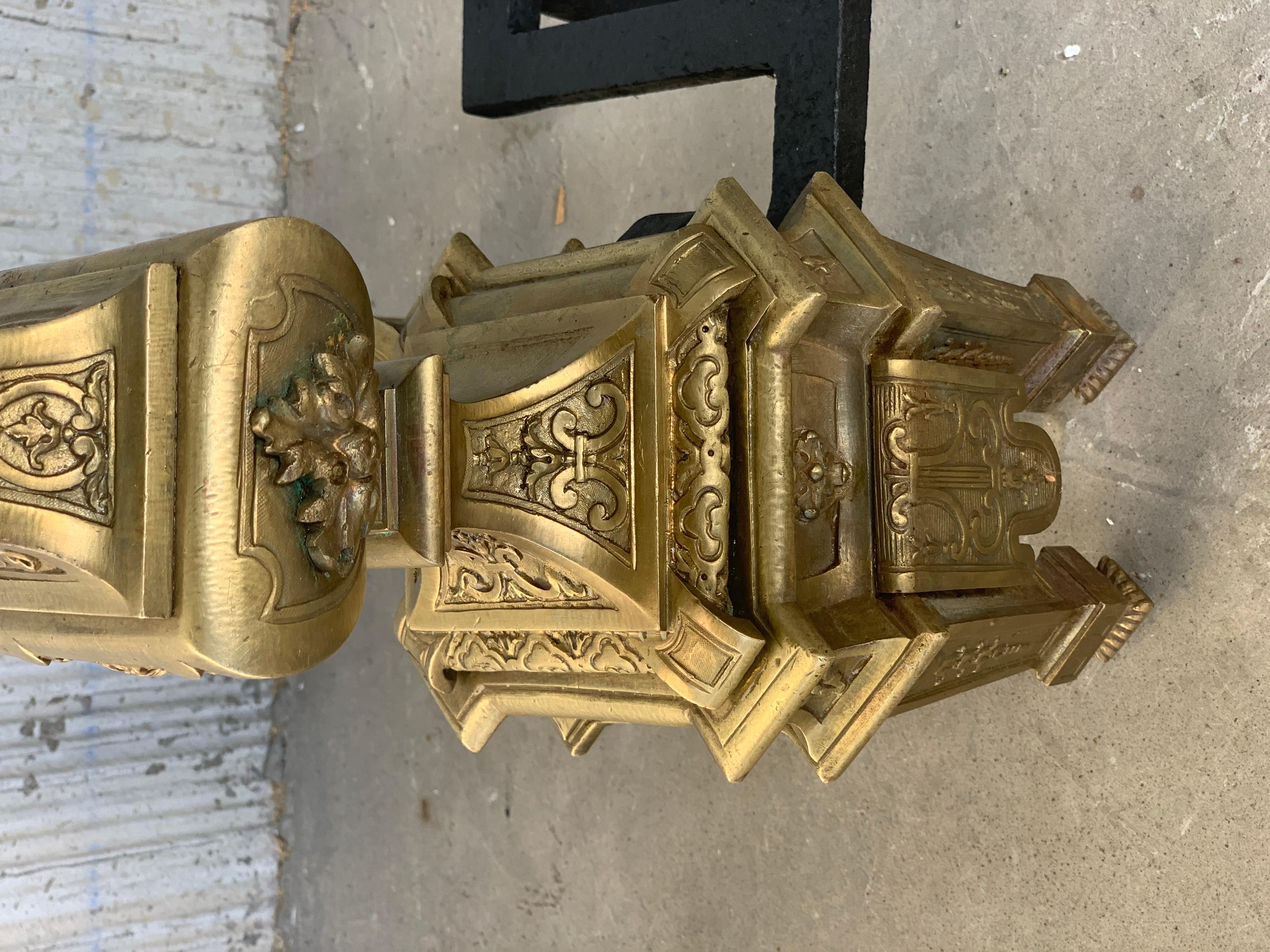 Set di antichi androni in bronzo e ferro del XIX secolo in vendita 7
