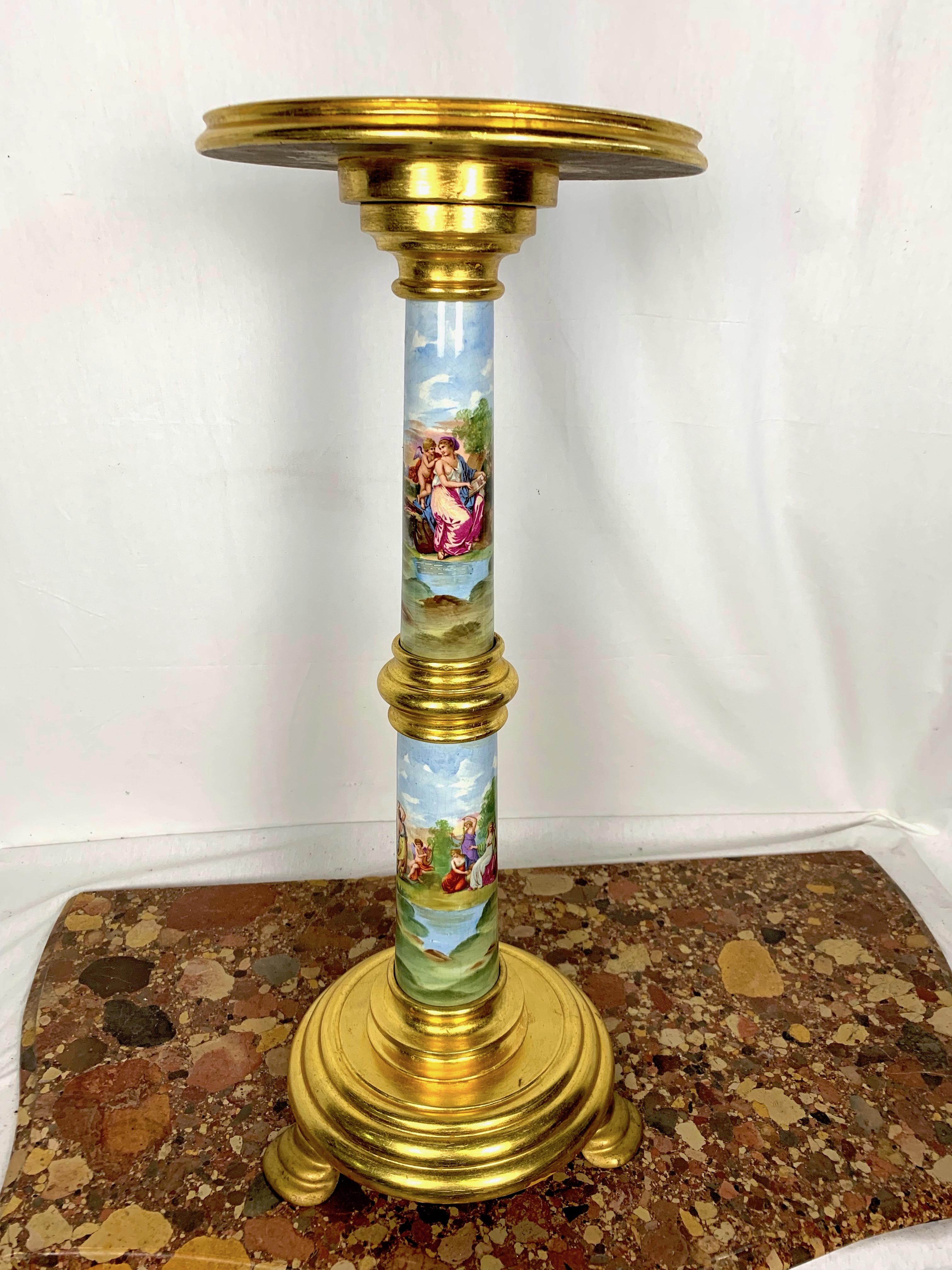 French 19th Century Sevres Style Porcelain Pedestal For Sale
