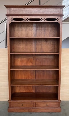 19th Solid Oak Bookcase or Etagere with Five Shelves