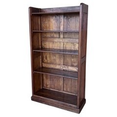 Antique 19th Solid Oak Bookcase or Etagere with Five Shelves