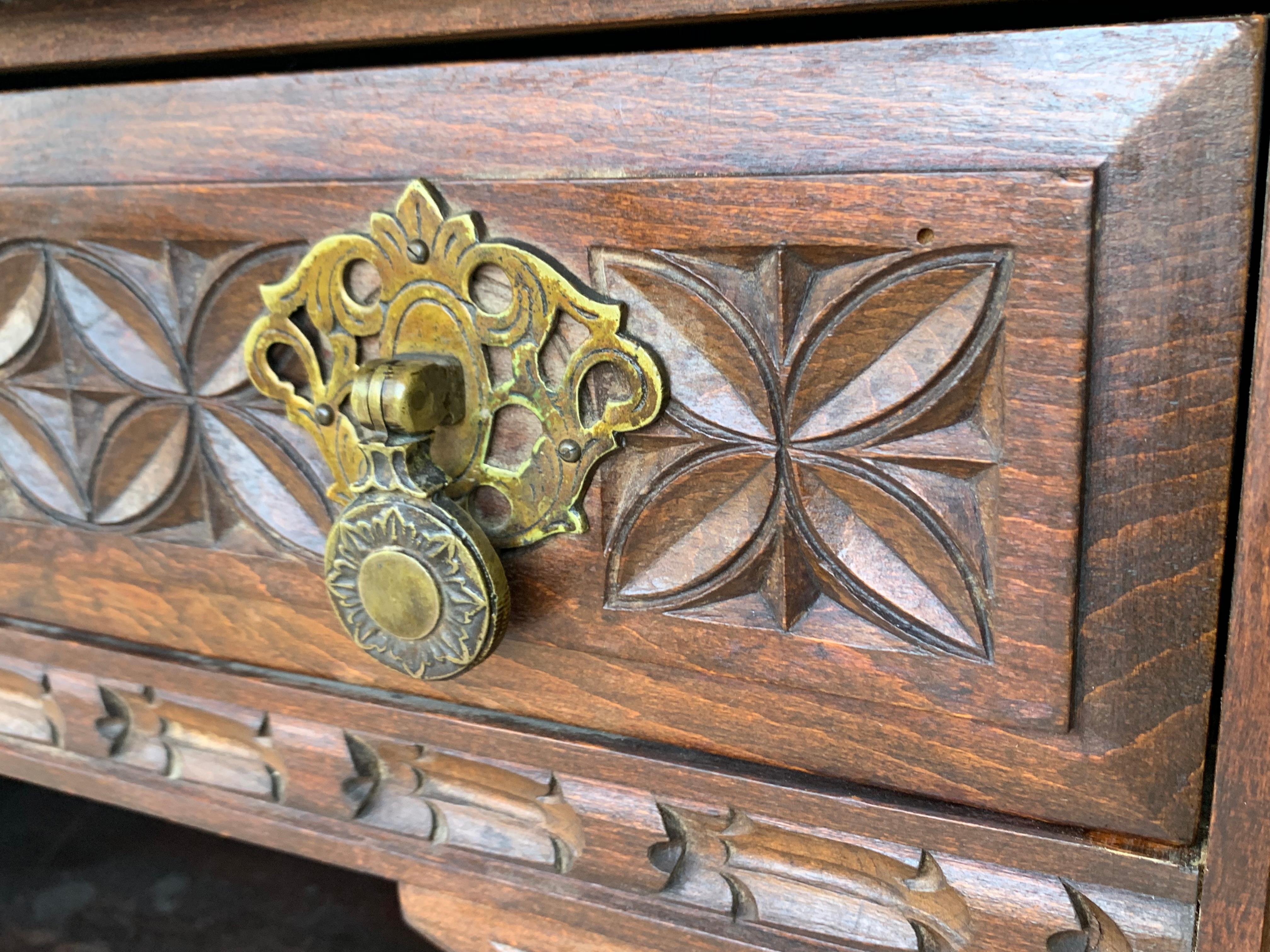 19th Spanish Carved Walnut Cupboard or Buffet at 1stDibs