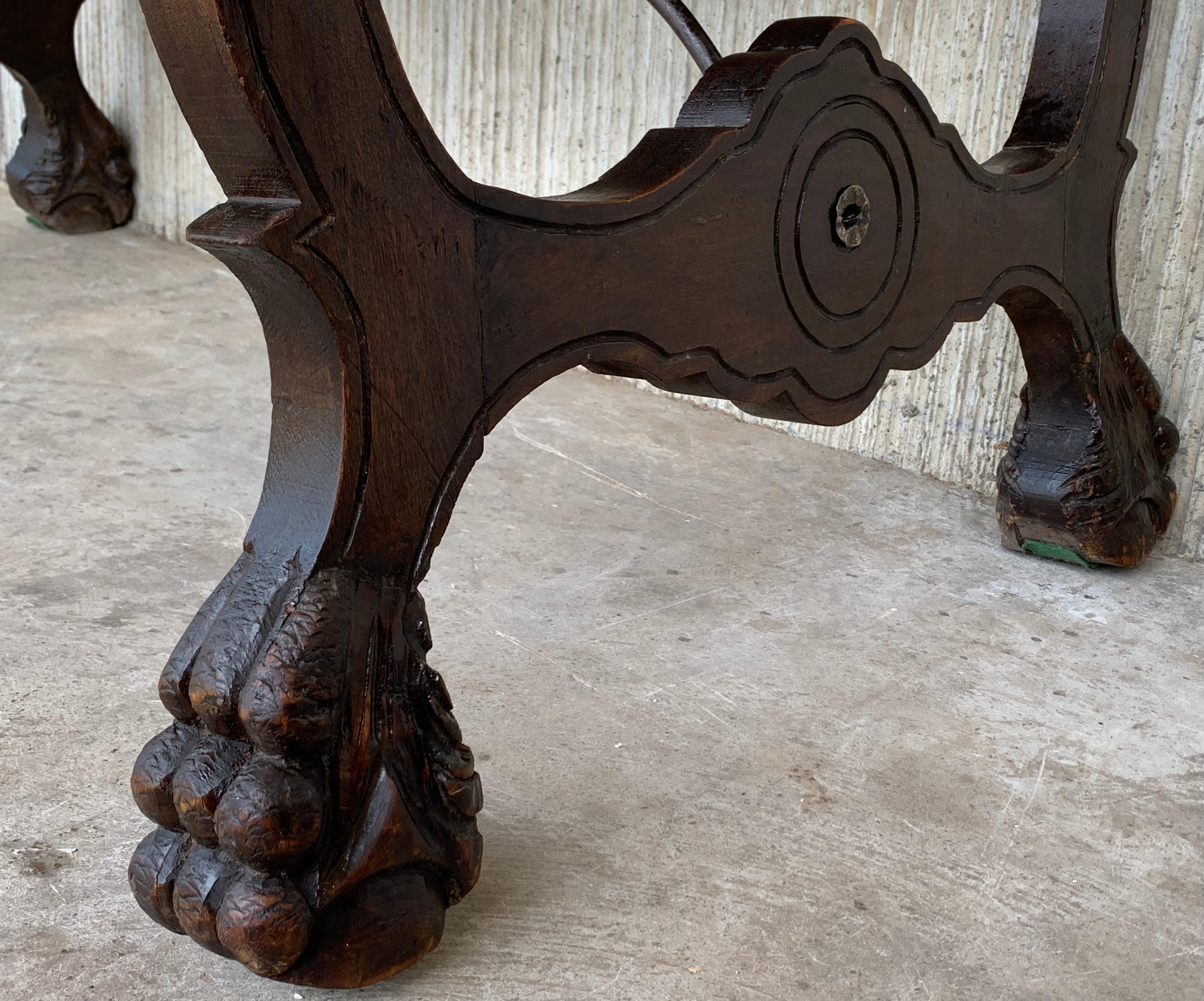 19th Spanish Carved  Walnut Renaissance Library / Writing or Desk Table 3