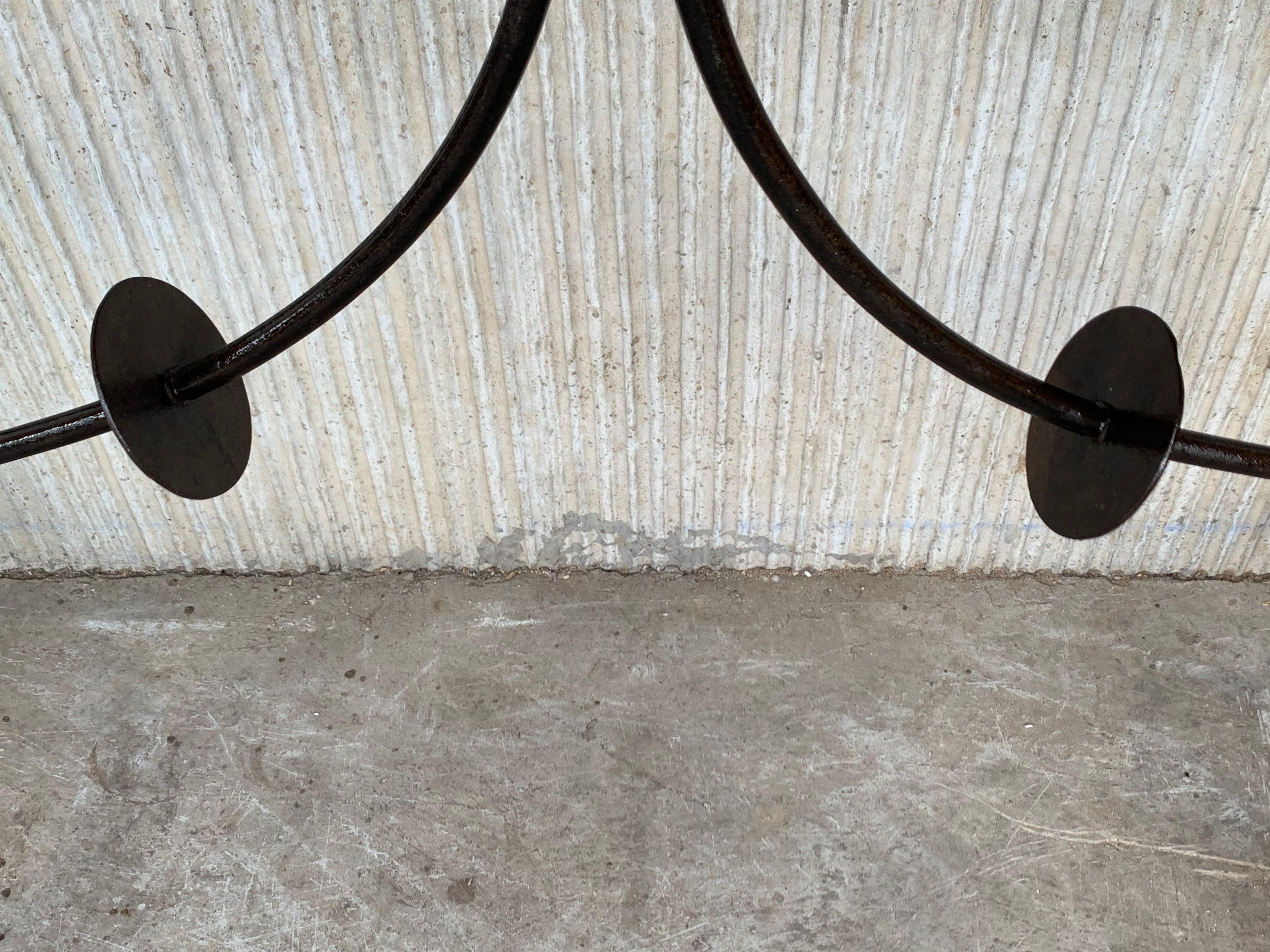 19th Spanish Console or Desk Table with Iron Stretcher and Solomonic Legs 5