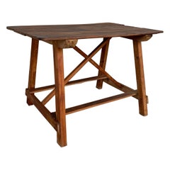 19th Spanish Country House Pine Farmhouse / Prep Console Table