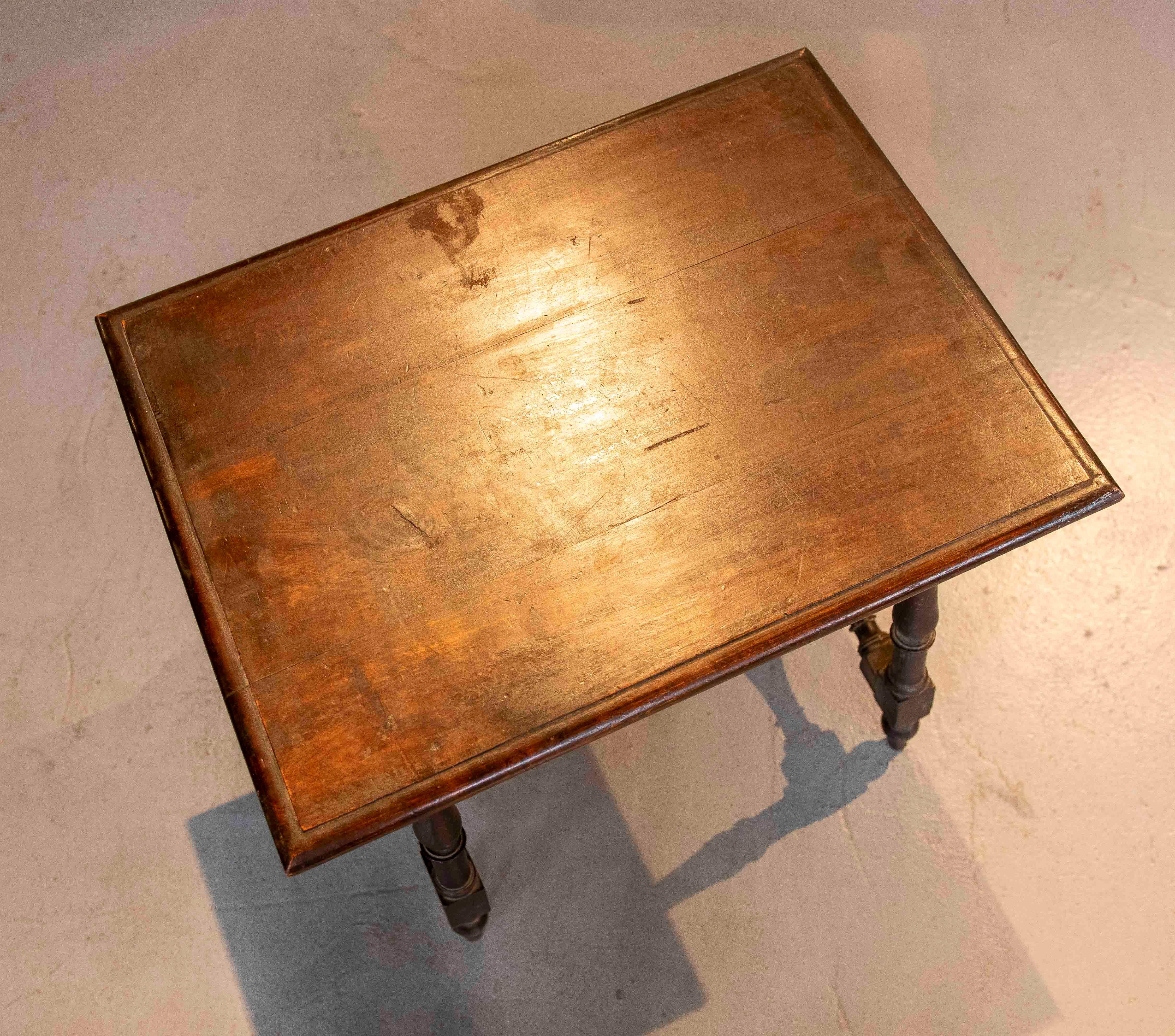 19th Spanish Side Table with Wrought Iron Base For Sale 9