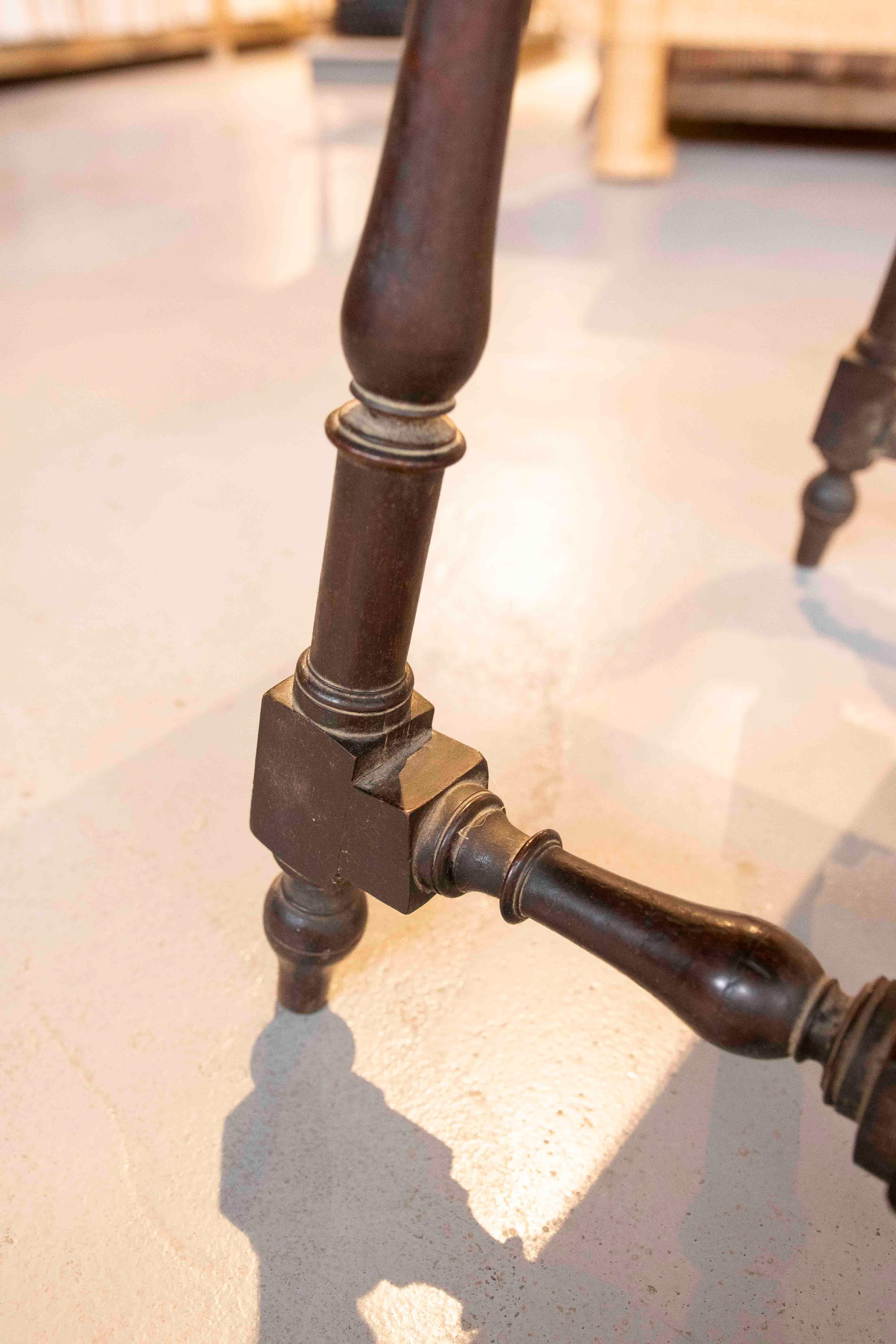 19th Spanish Side Table with Wrought Iron Base For Sale 3
