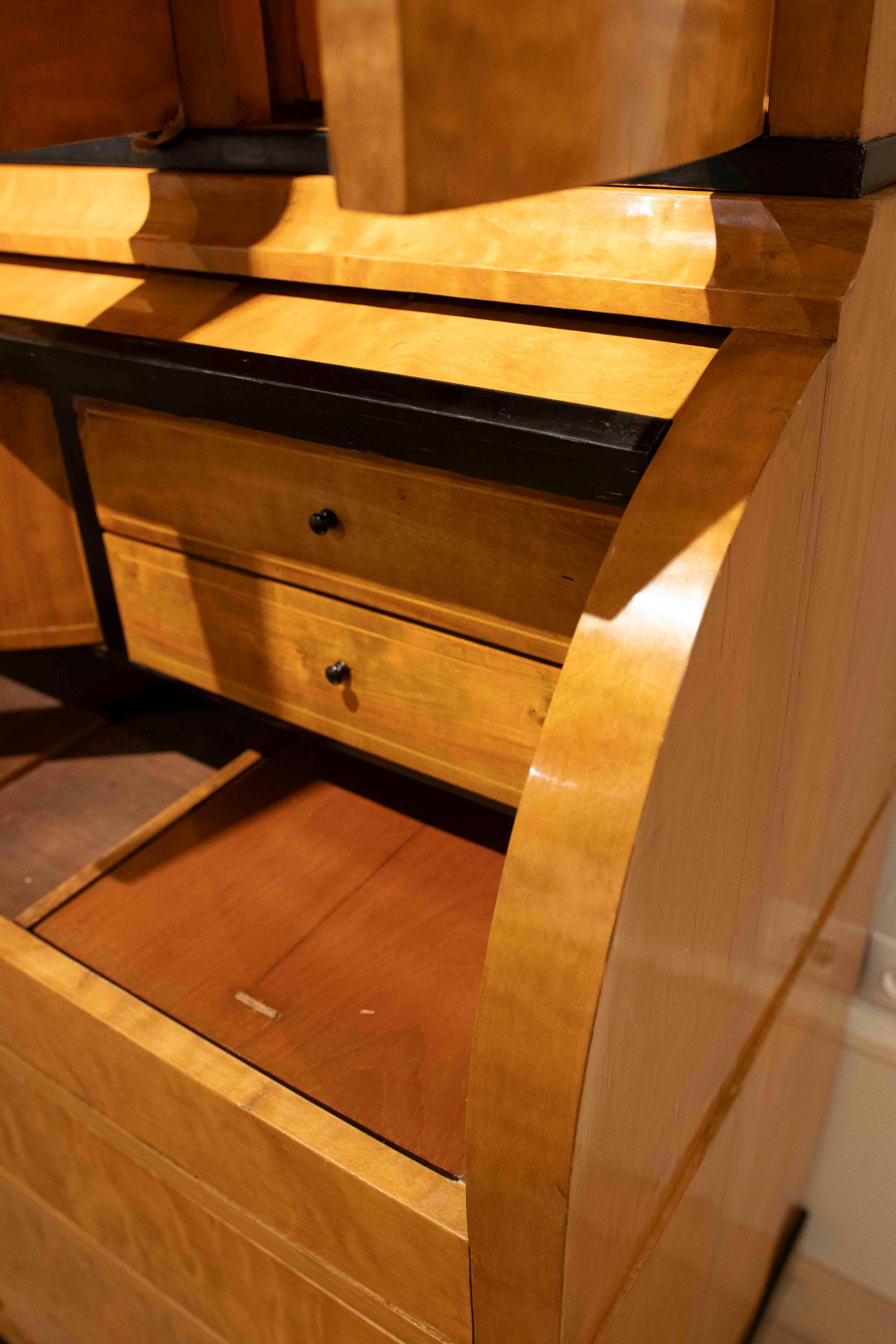 19th Swedish Biedermeier Desk Made of Birch Wood and Rosewood For Sale 12