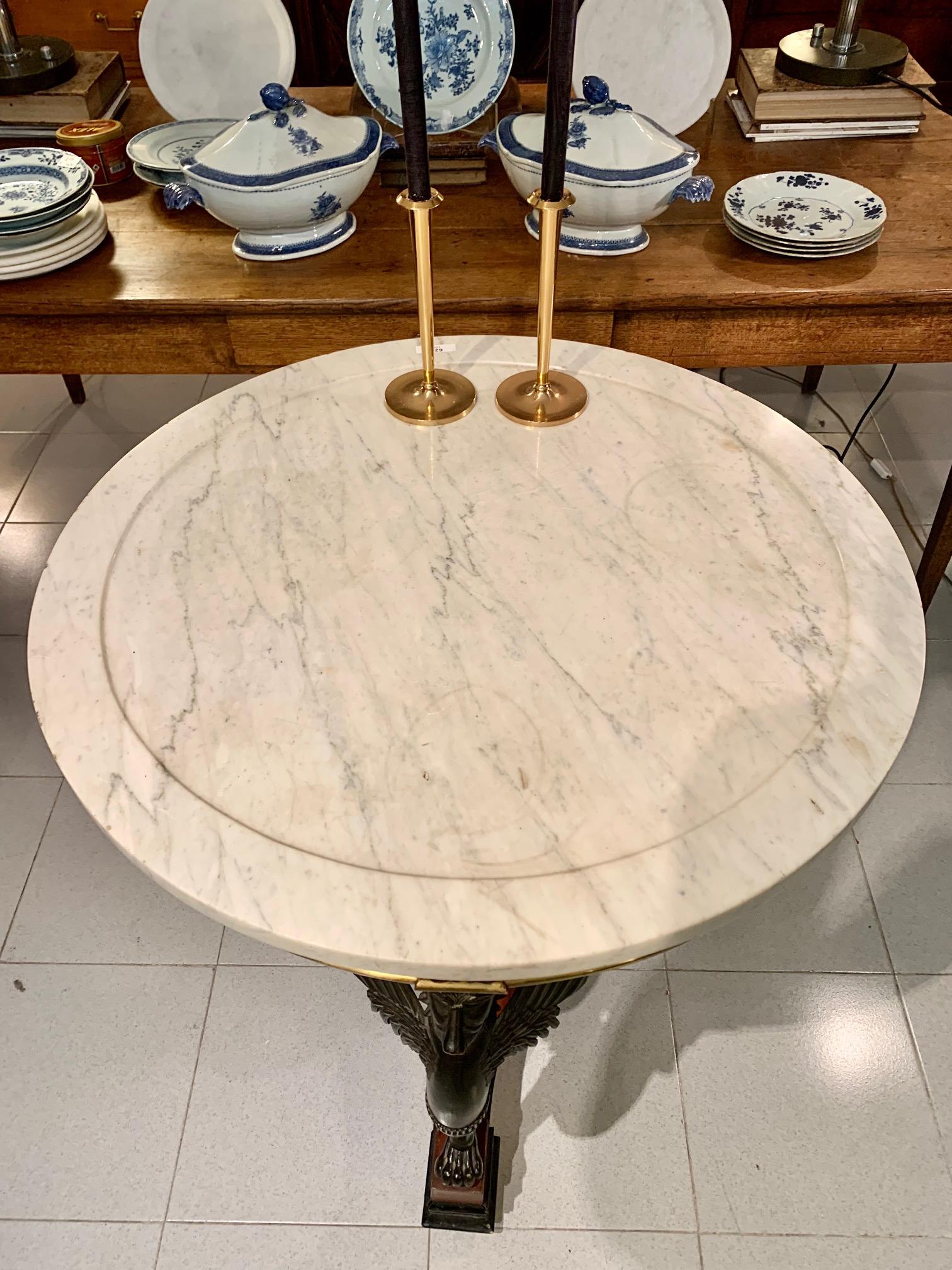 19th Swedish Empire Marble Top Gueridon Table For Sale 3