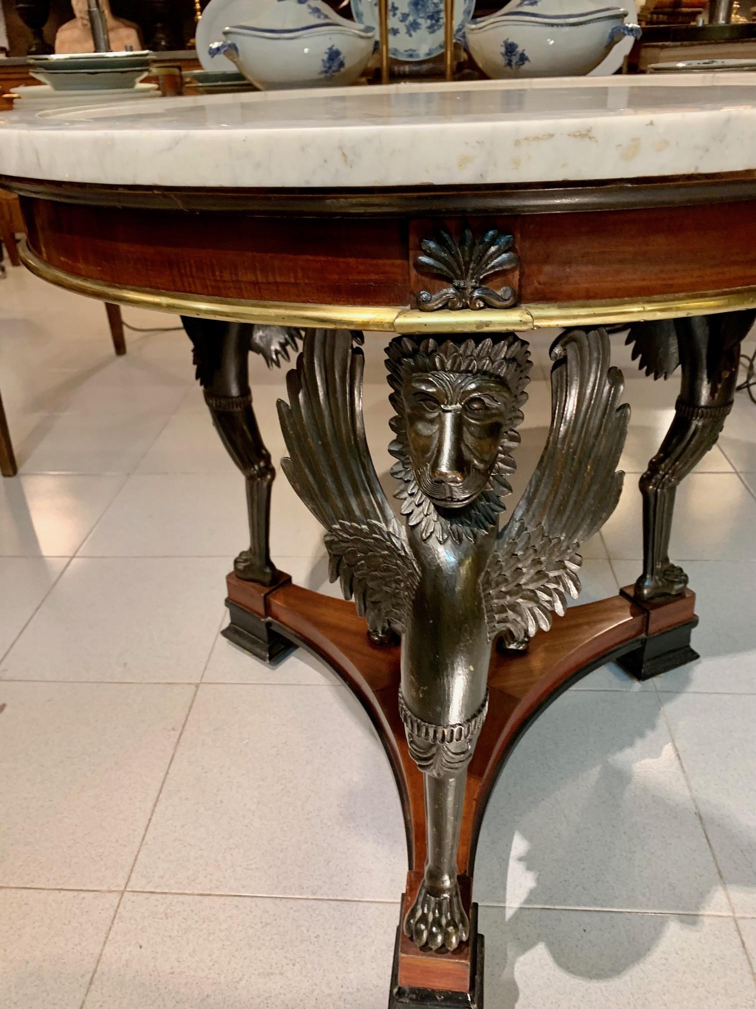 19th Swedish Empire Marble Top Gueridon Table For Sale 7