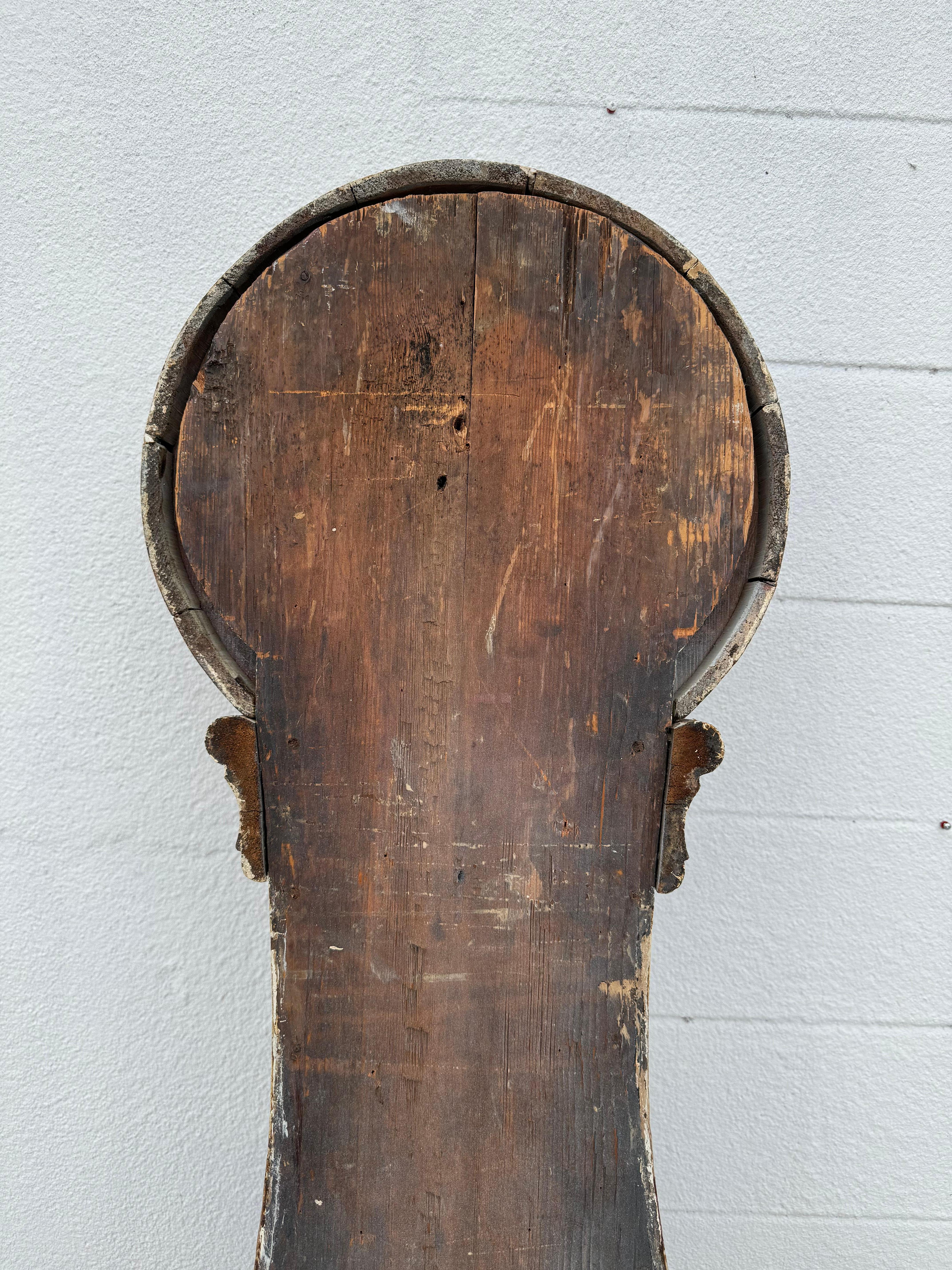 19th Swedish Gustavian Longcase Painted Mora Clock 2