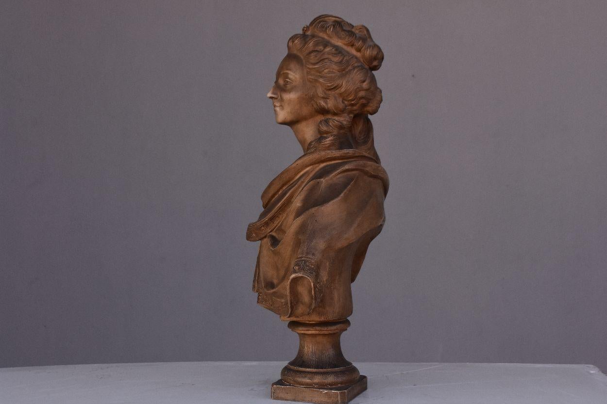 19th Century Terracota Bust by Augustin Pajou For Sale 6