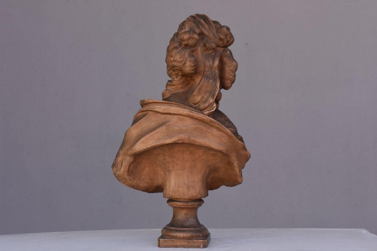 Buste en terre cuite du 19ème siècle par Augustin Pajou en vente 9