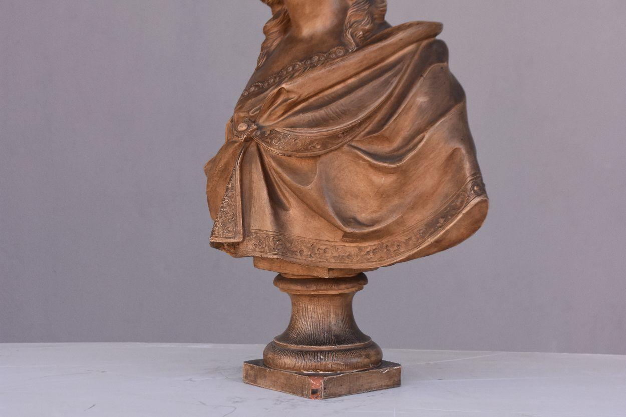 19th Century Terracota Bust by Augustin Pajou In Good Condition For Sale In Marseille, FR