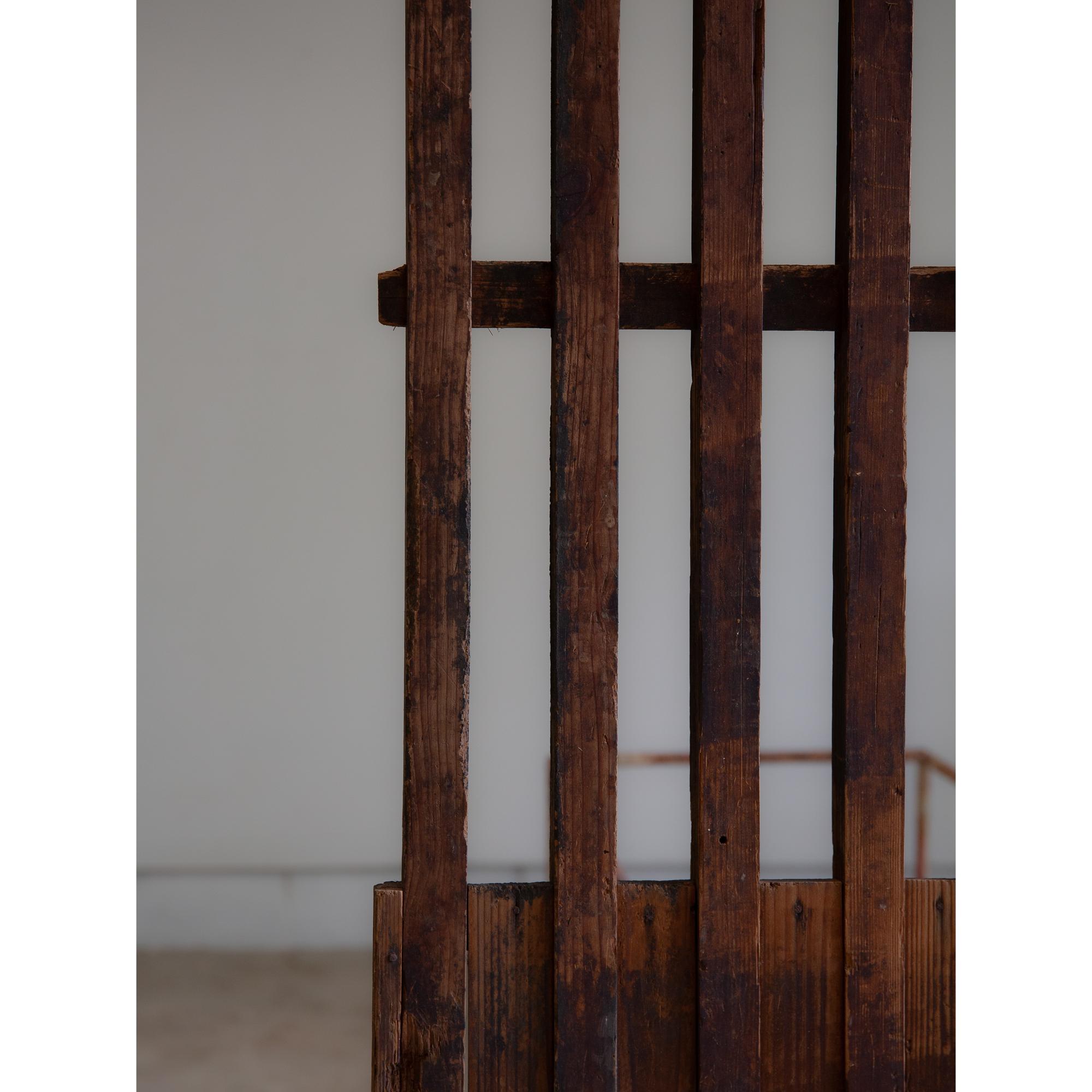 Porte en treillis 19ème, porte coulissante antique avec panneau. wabi sabi shoji japonais en vente 2