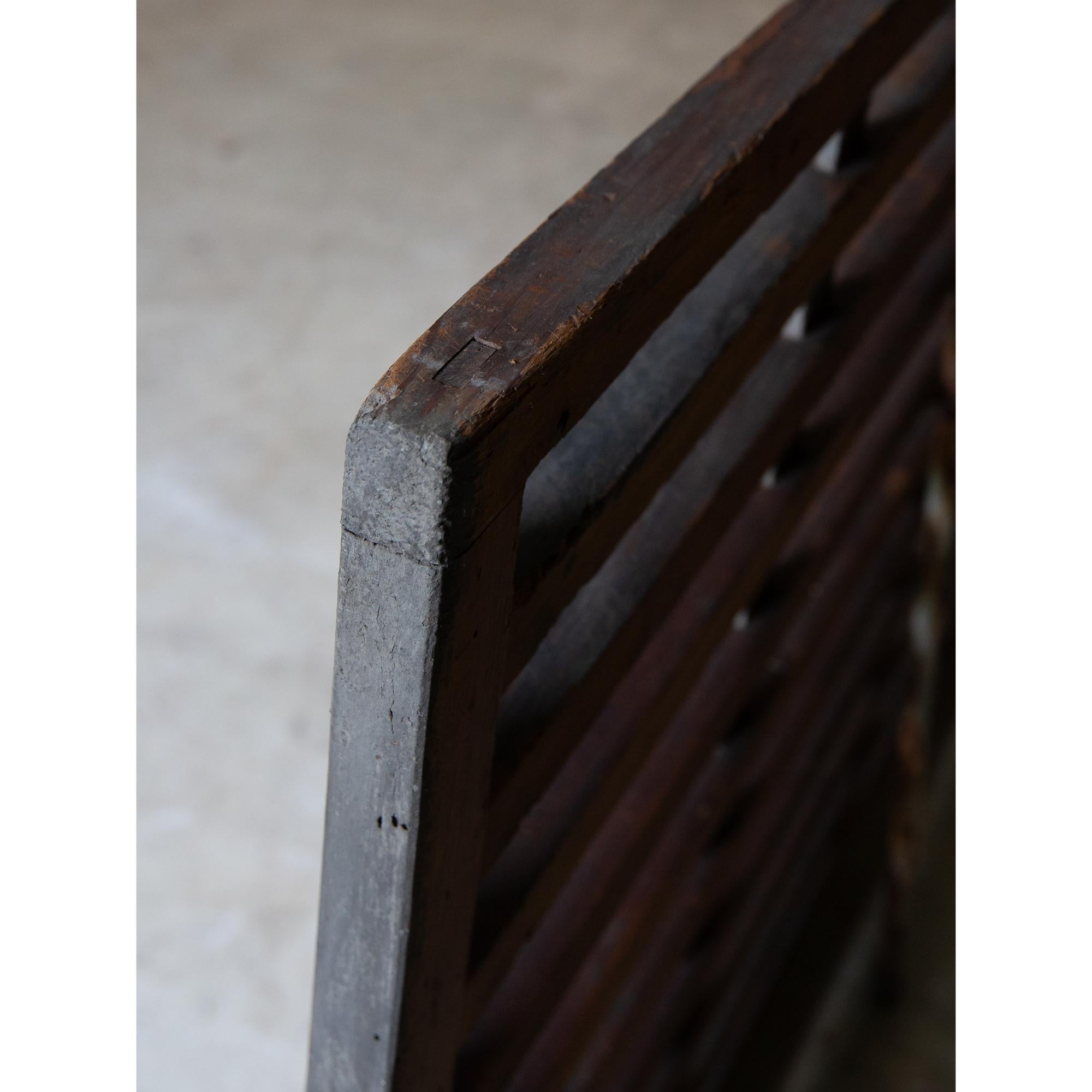 Porte en treillis 19ème, porte coulissante antique avec panneau. wabi sabi shoji japonais en vente 5