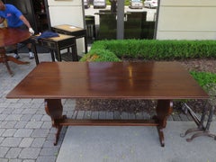 19th to Turn of the 20th Century Oak Trestle Table