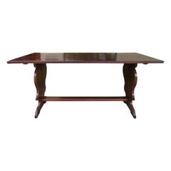 19th to Turn of the 20th Century Oak Trestle Table