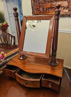 19th Victorian Mahogany Shaving Mirror or Chest Mirror