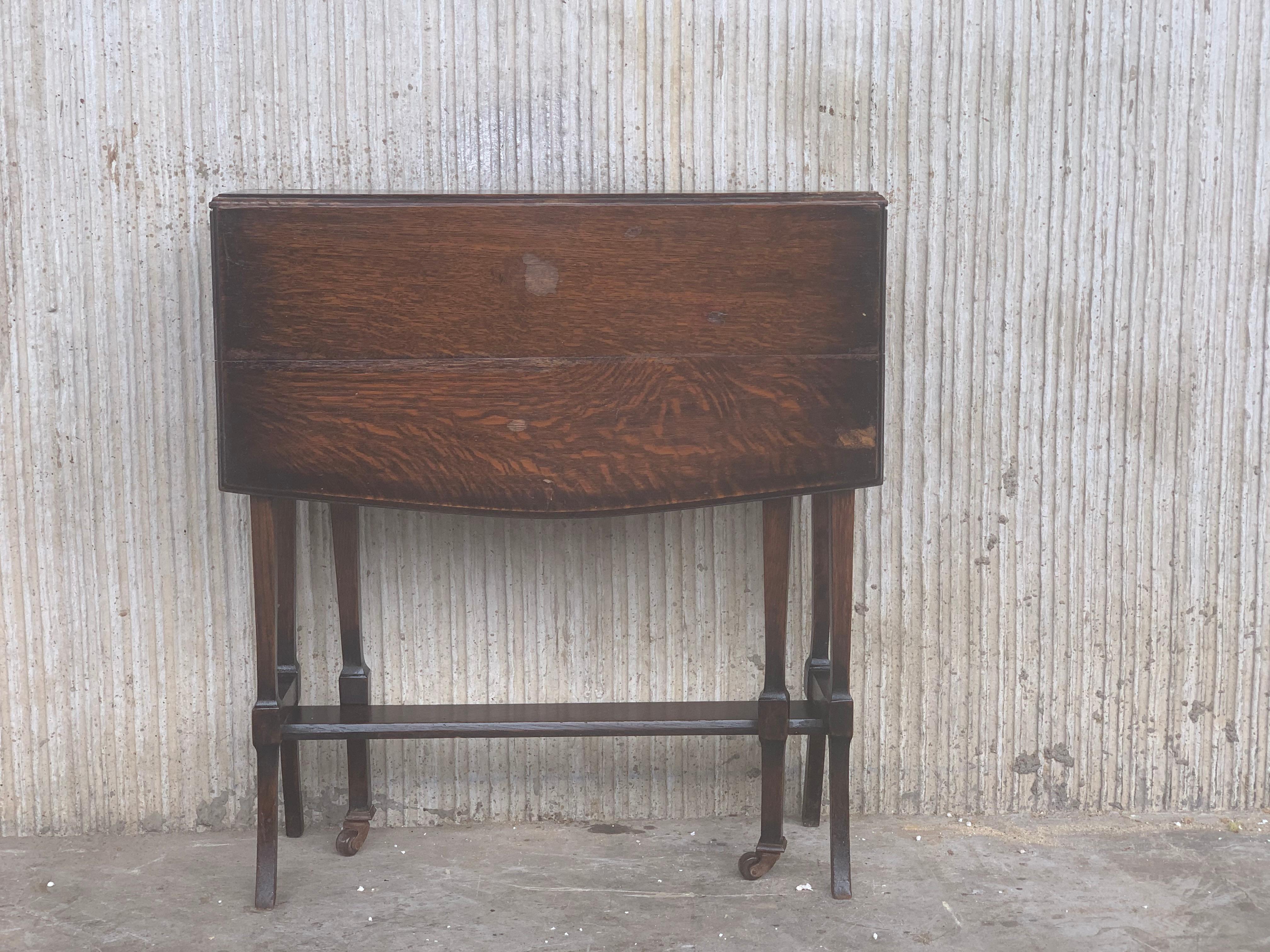 Walnut 19th Victorian Small Salesman Sample Gateleg Folding Side Table For Sale