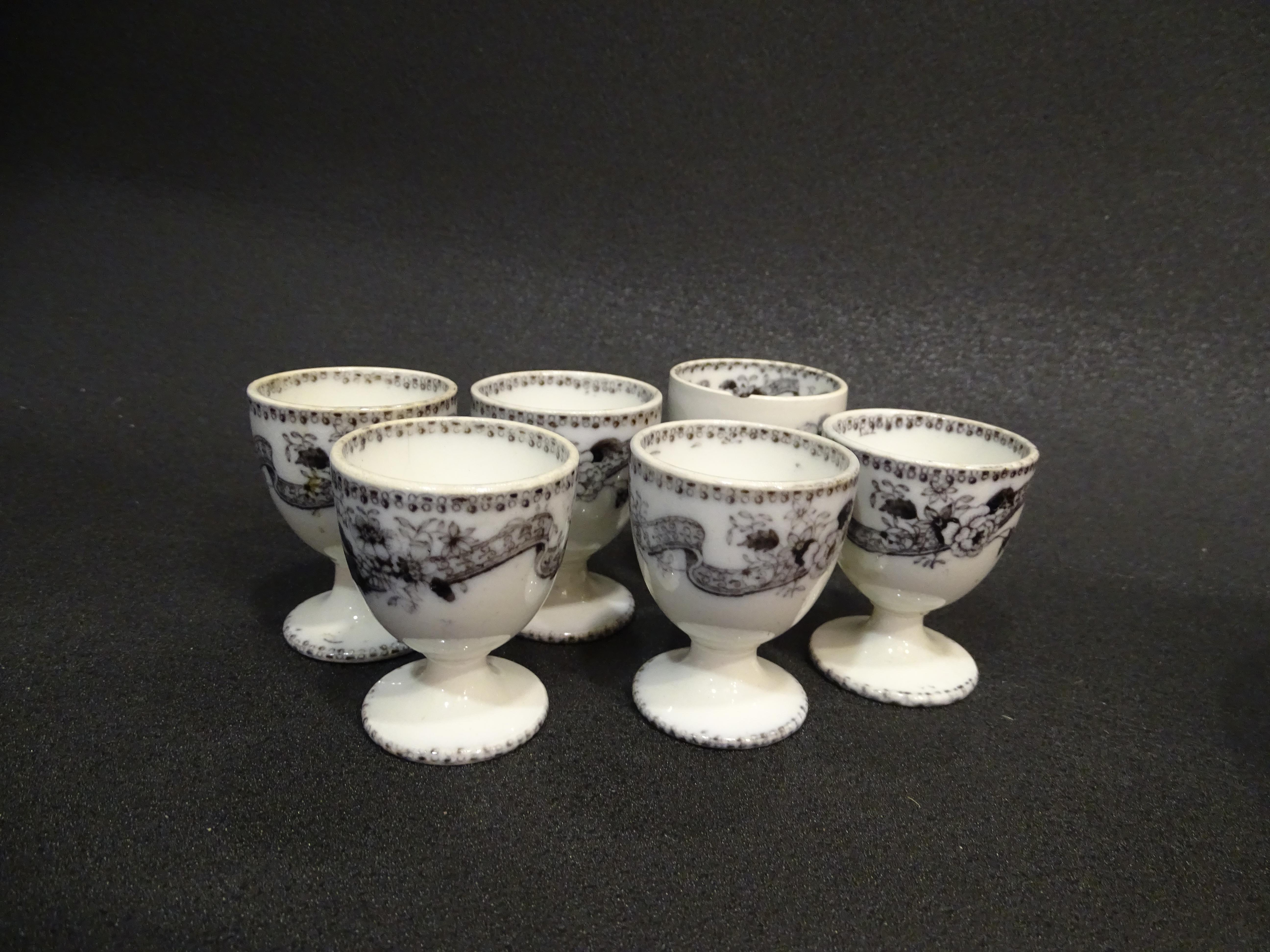 19th Wedgwood Black and White Porcelain English, Flowers and Bows 11