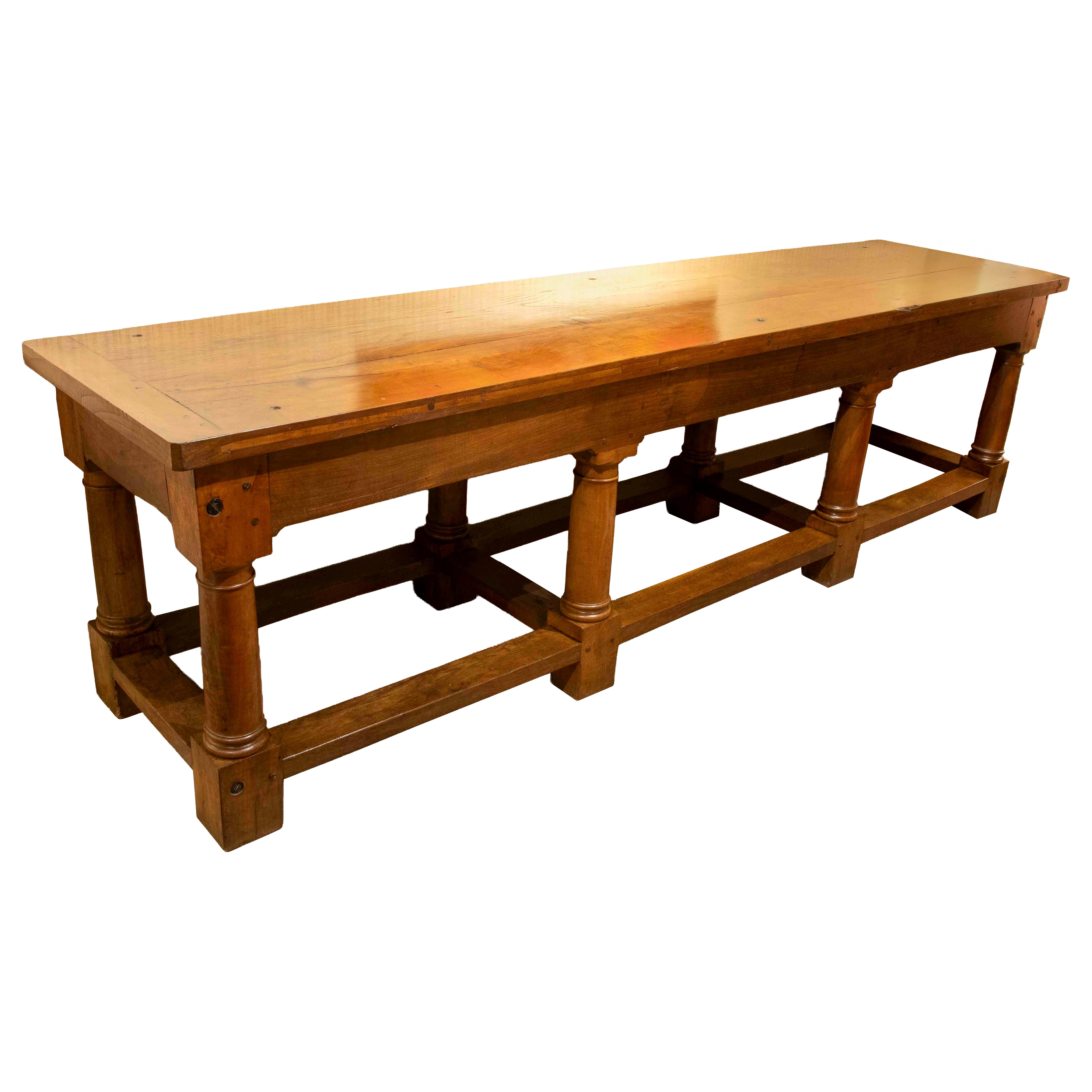 19th Wood Monumental Long Antique Console For Sale