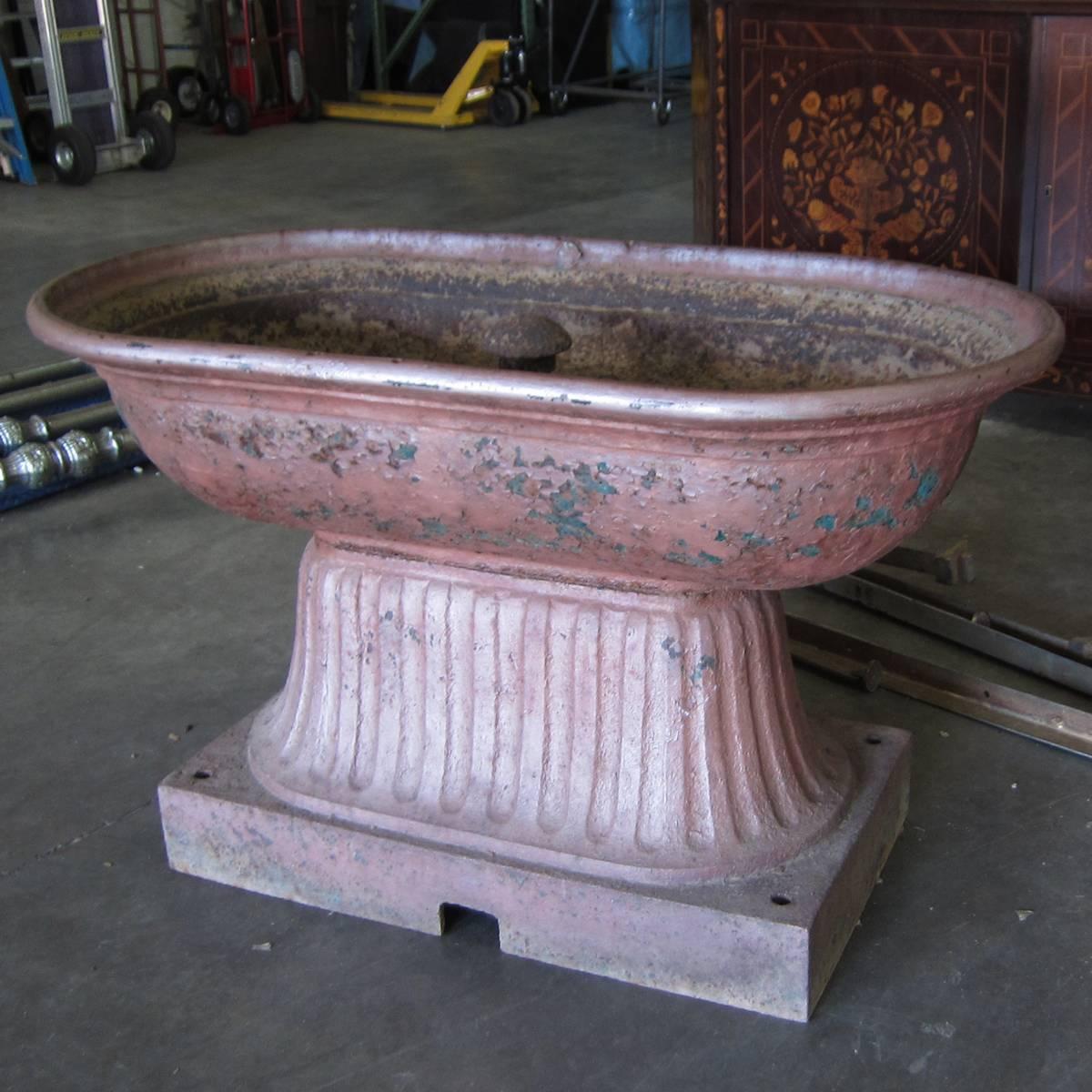 19th-20th century American painted iron horse trough.