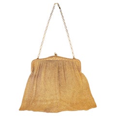 19thc 24k Gold Over Sterling Mesh Bag