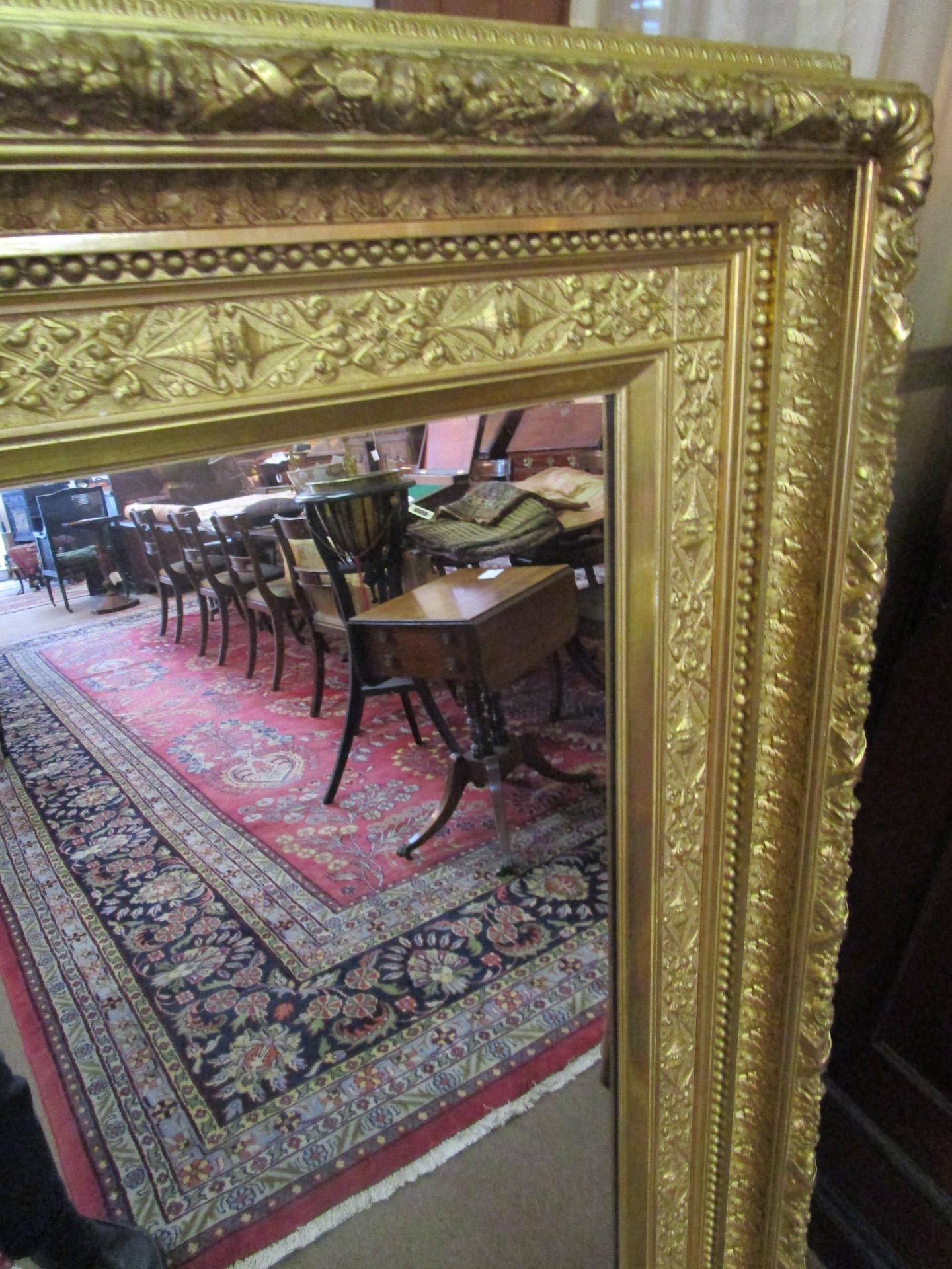 19thc Aesthetic Movement Massive Giltwood Mirror In Good Condition For Sale In Savannah, GA