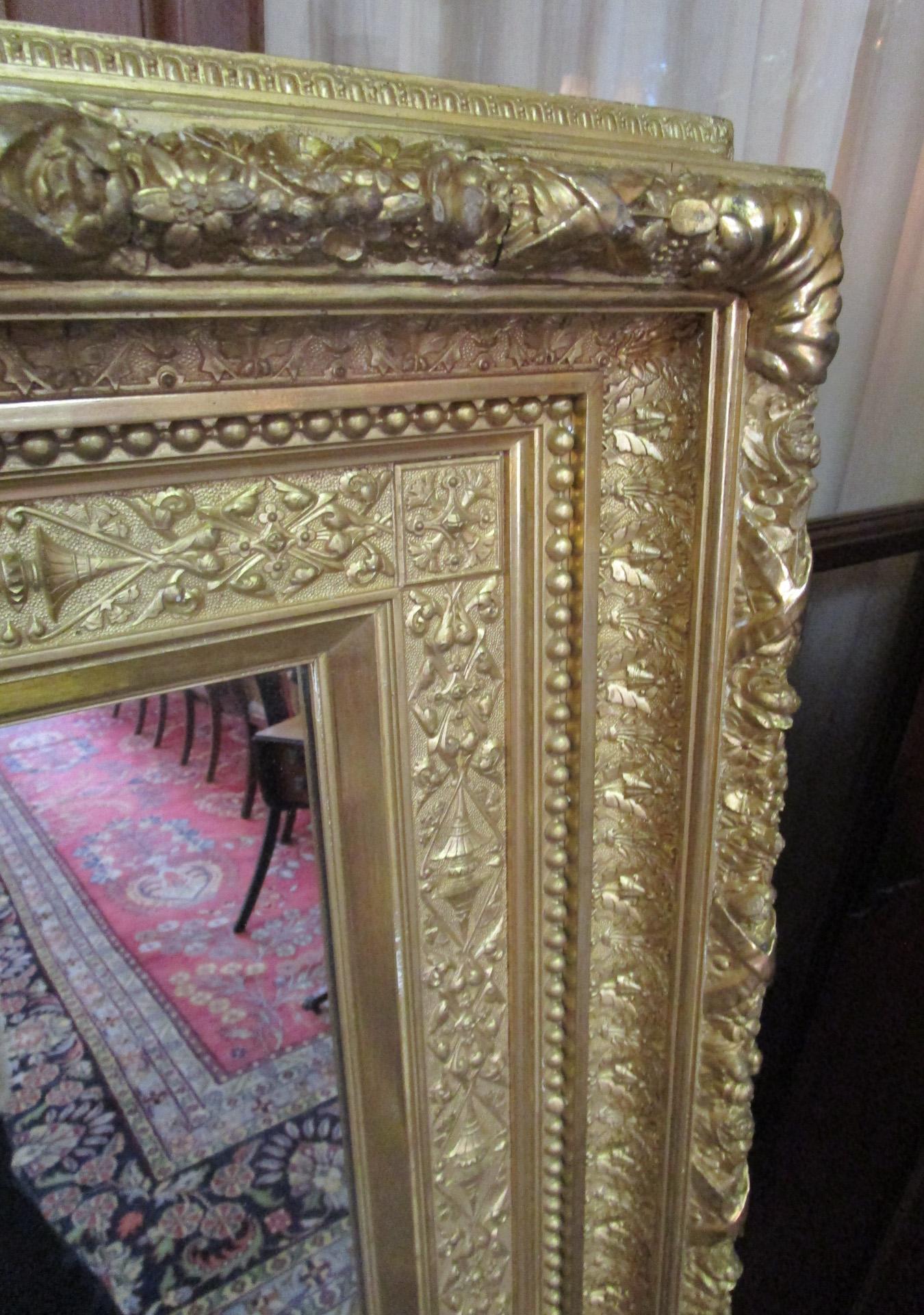 19thc Aesthetic Movement Massive Giltwood Mirror For Sale 4