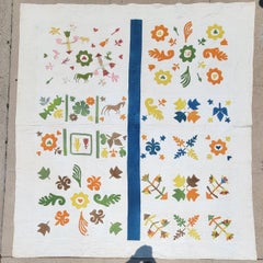 19thc Afro American Pictorial Applique Quilt