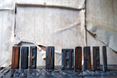 19thC Alphabet Tray of Wooden Letterpress Printing Blocks c.1895