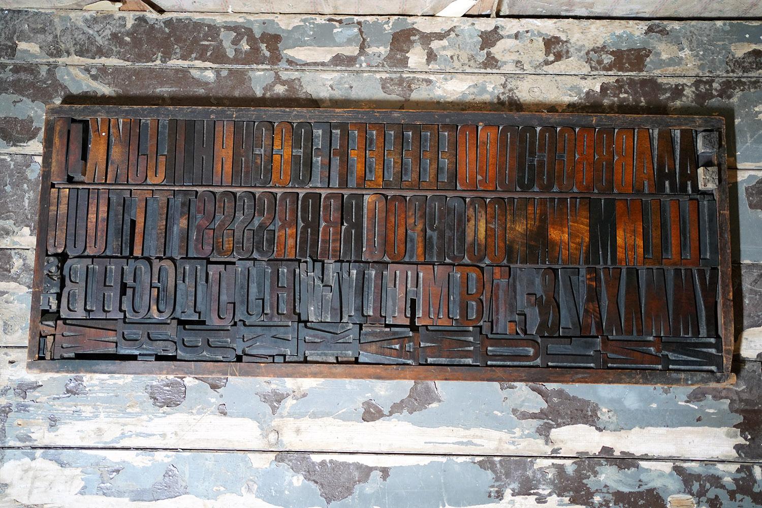 wooden letterpress blocks
