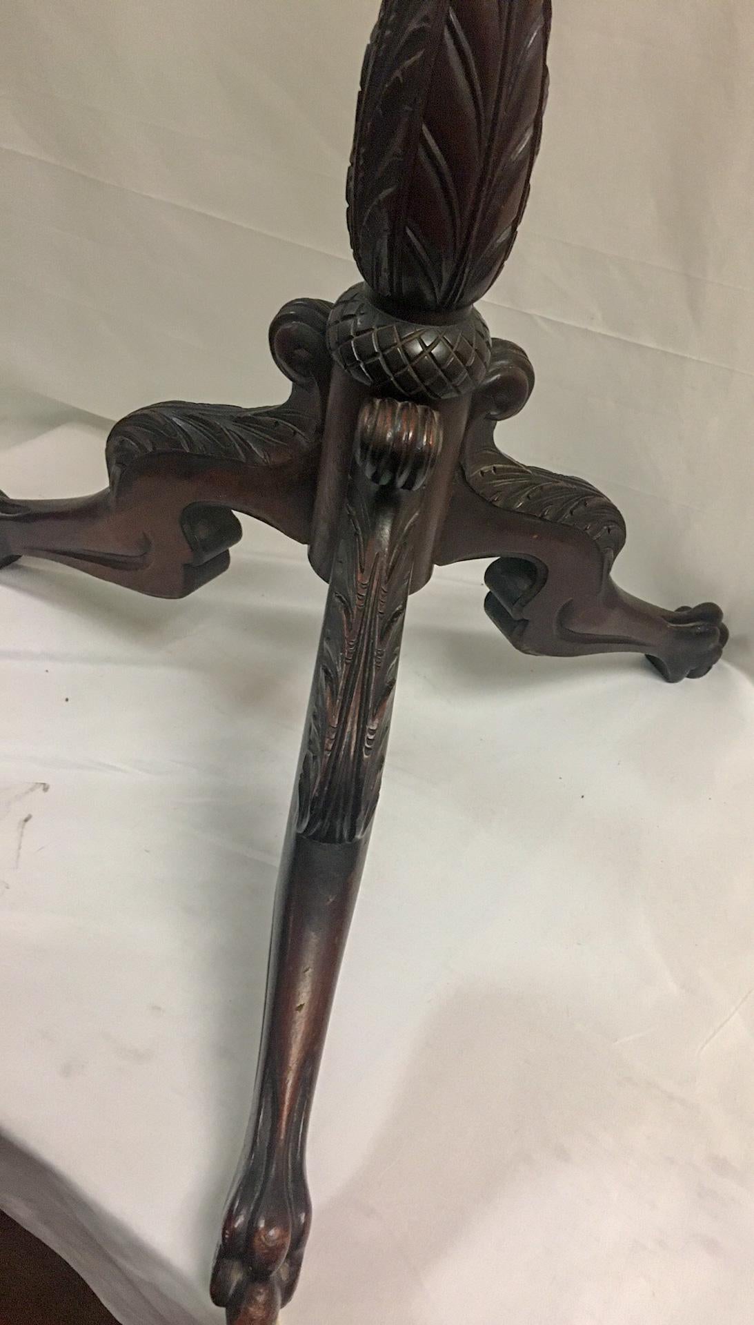 19th Century Music or Book Stand 19thc American Chippendale Style Mahogany on Tripod Base  For Sale