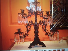 19thc American Large American Made Grape Tree w/Vines Highly Detailed Candelabra