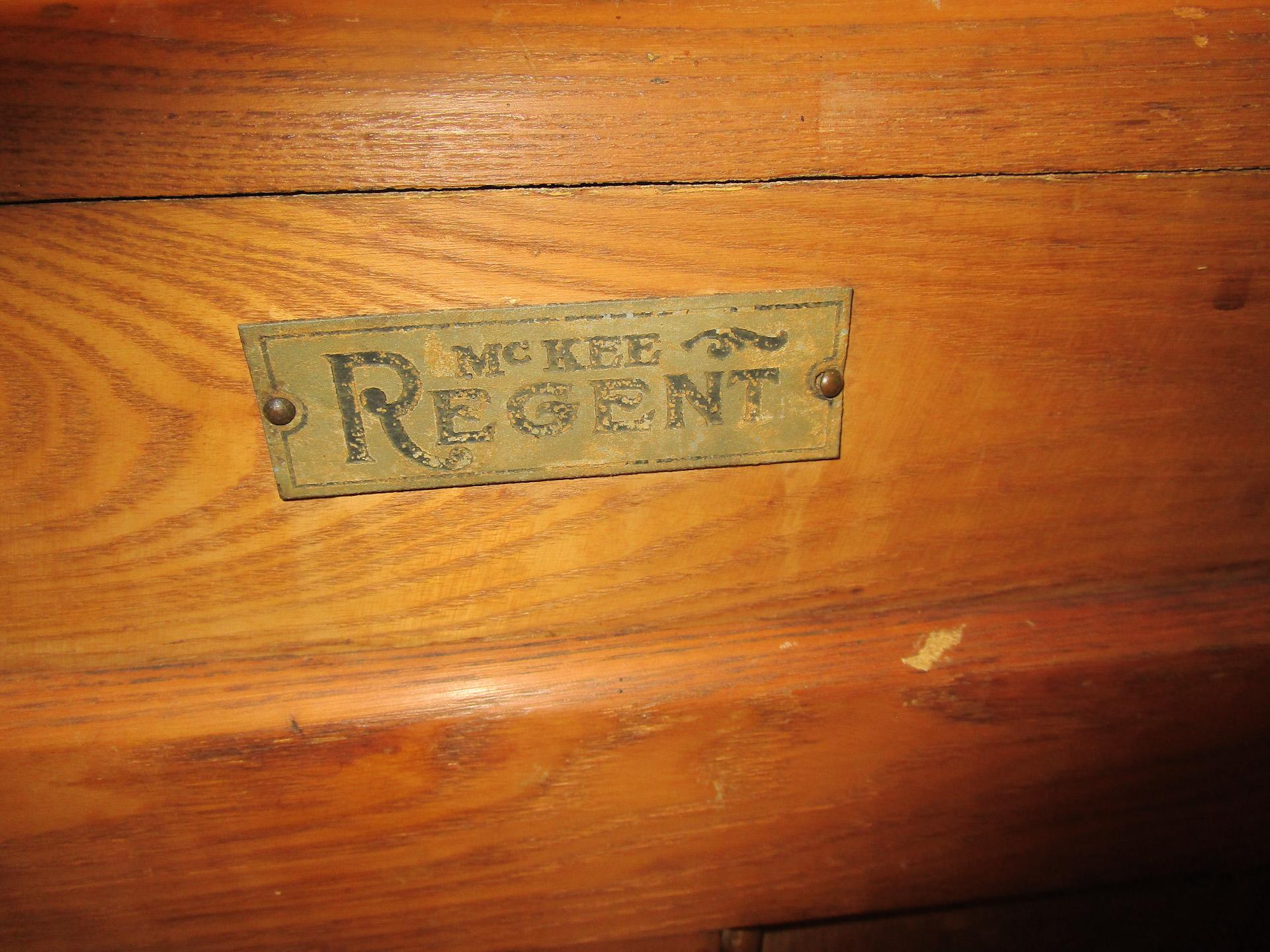 Early 20th Century 19thc American McKee Regent Refrigerator Co. Oak Icebox
