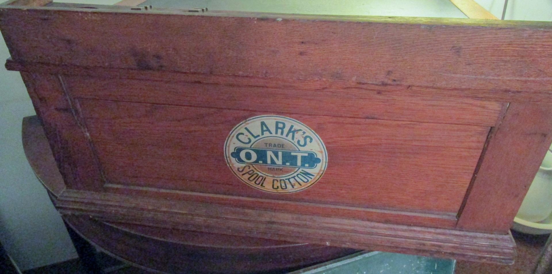 19thc American Oak Mercantile Country Store Desktop Clark's Spool Cabinet 1