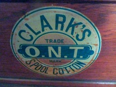 19thc American Oak Mercantile Country Store Desktop Clark's Spool Cabinet