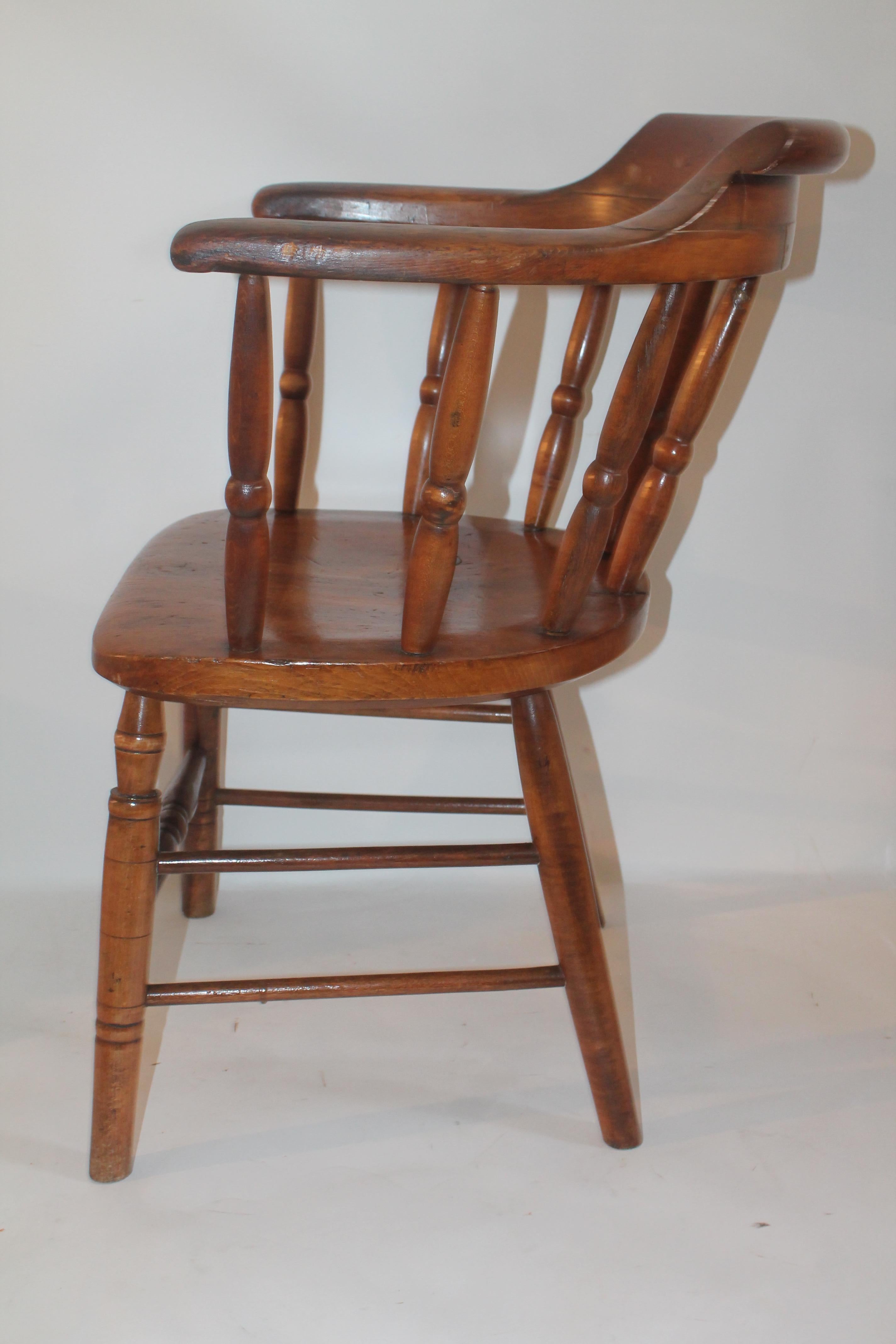 Hand-Crafted 19th Century American Pub or Captains Chairs / Pair