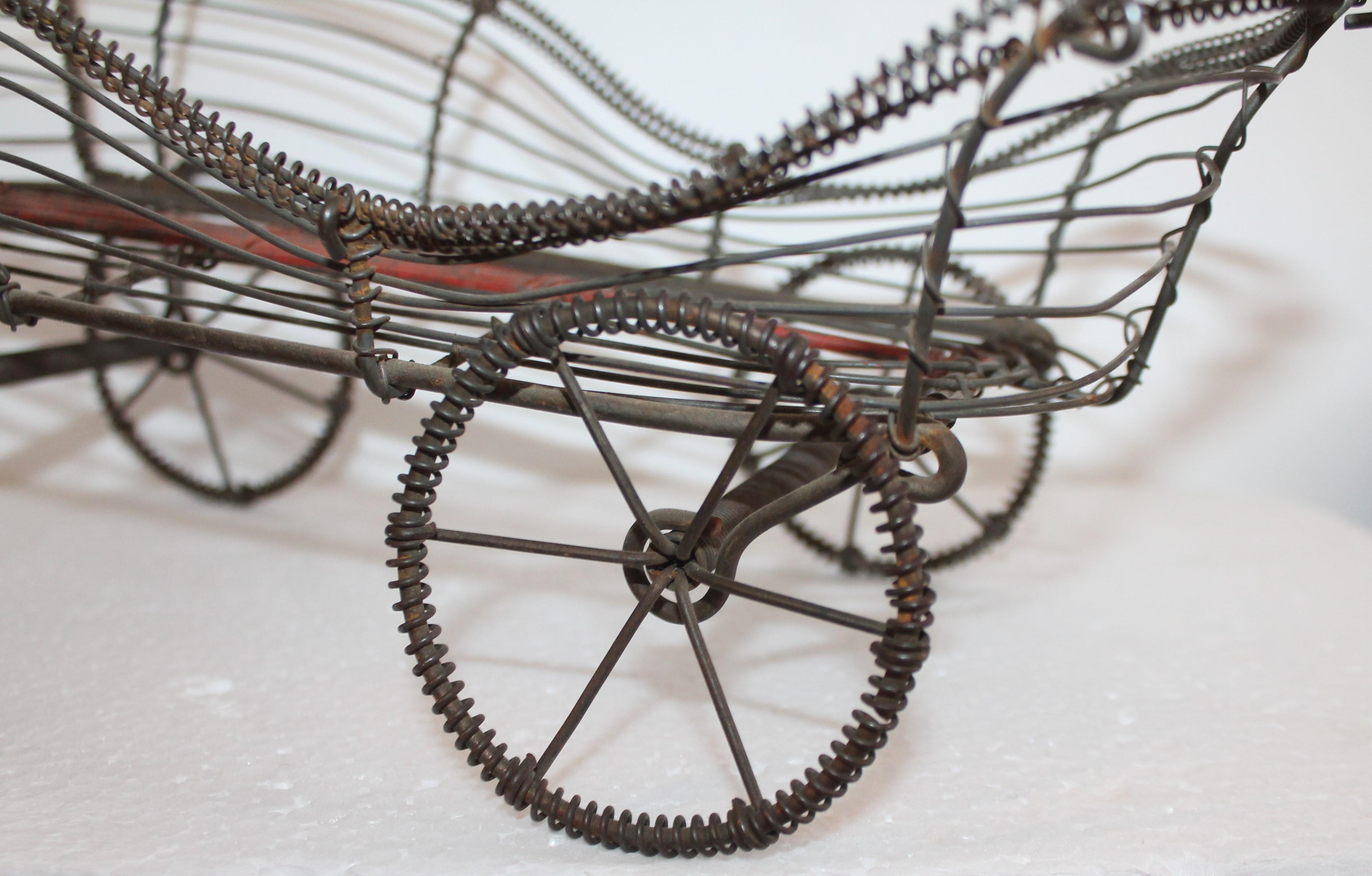 Hand-Crafted 19th Century American Wire Buggy For Sale